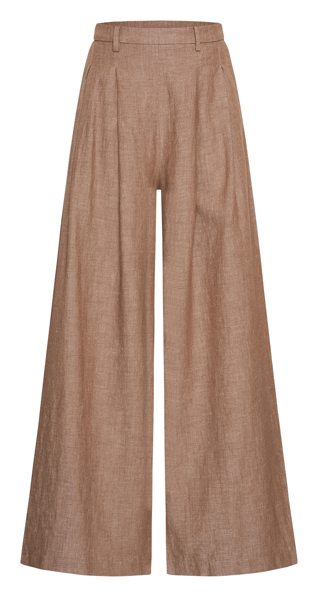 Pantalon large en coton et lin BY BAR Marron