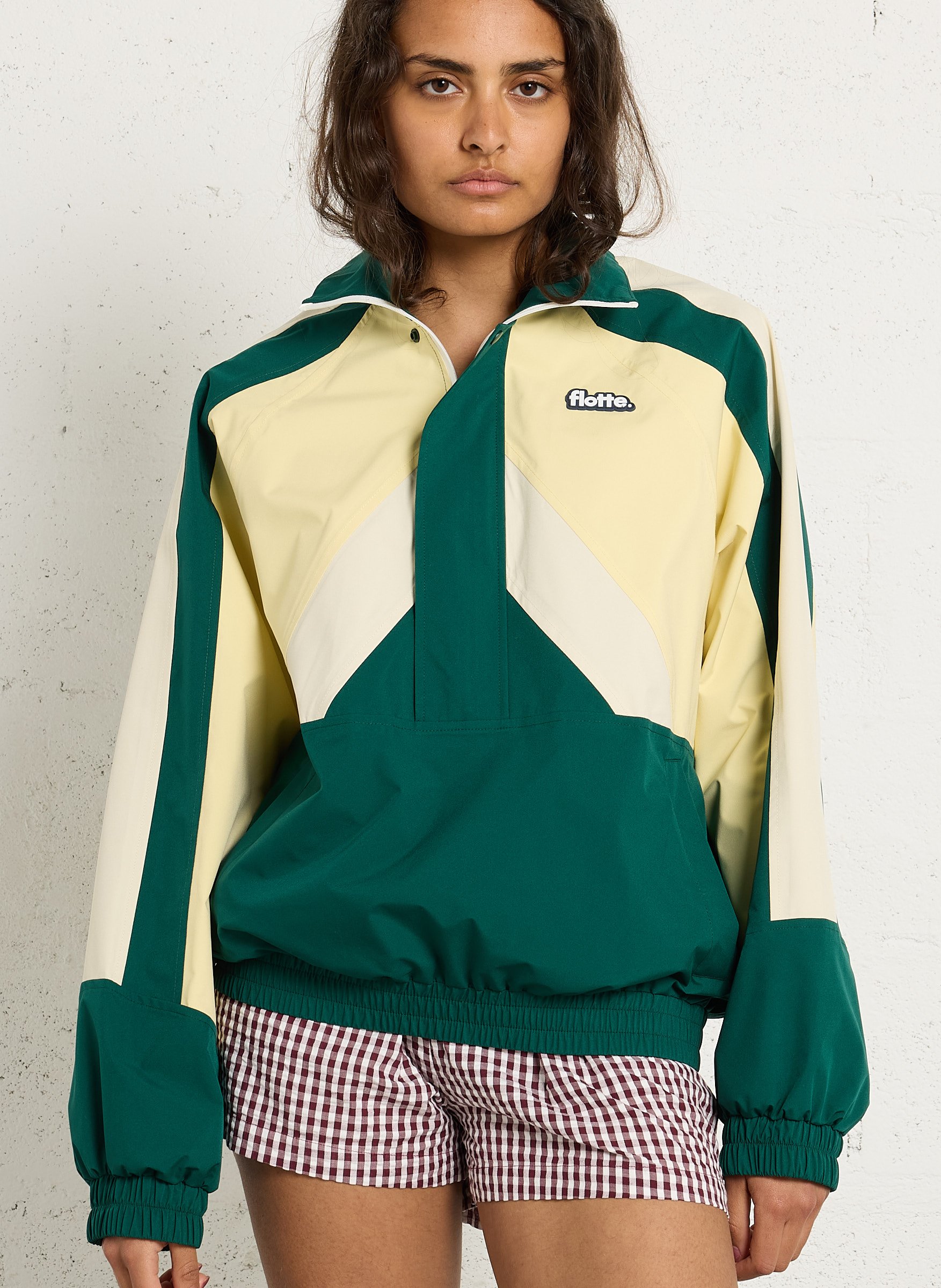 High-neck rainproof jacket FLOTTE Green