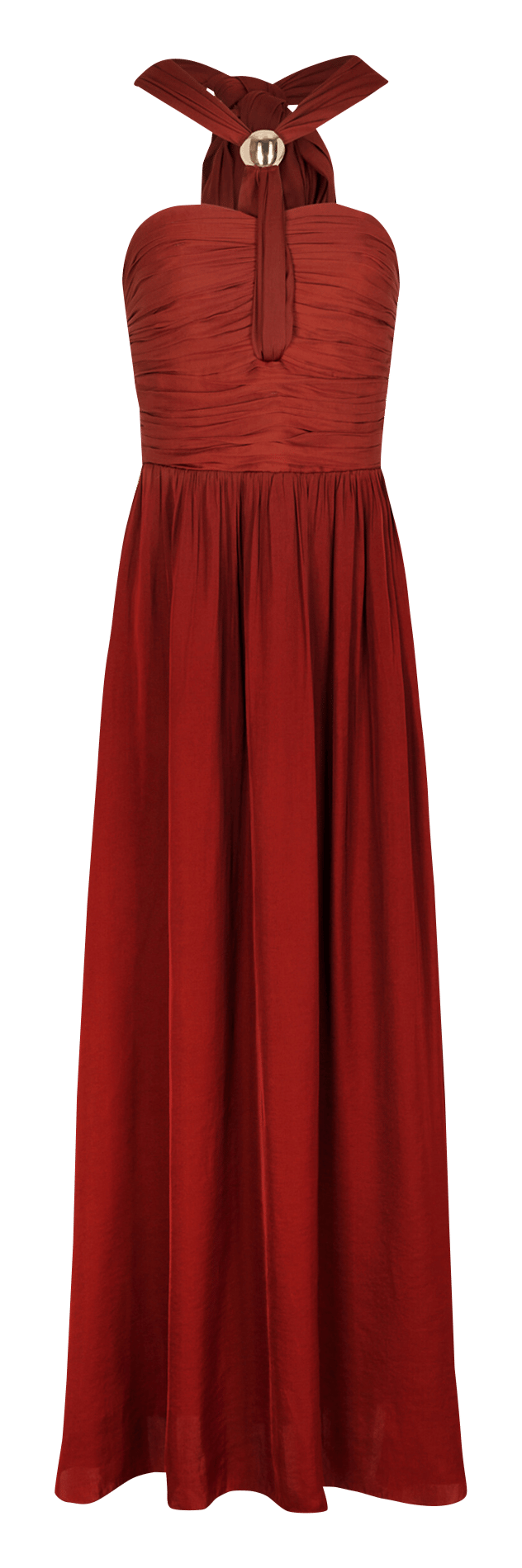 Robe longue ample unie MORGAN Marron