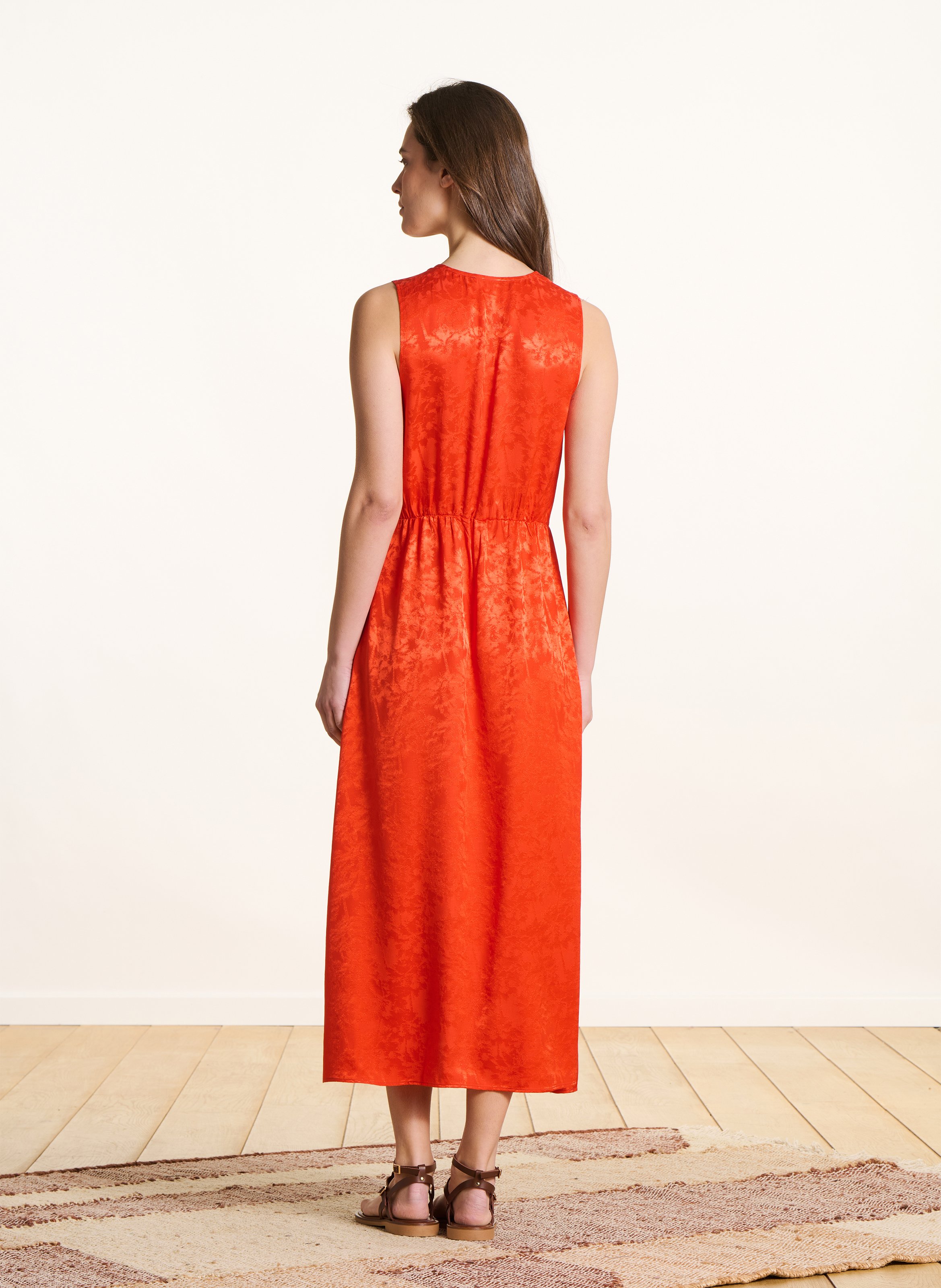 Robe longue droite jacquard LA FEE MARABOUTEE Rose