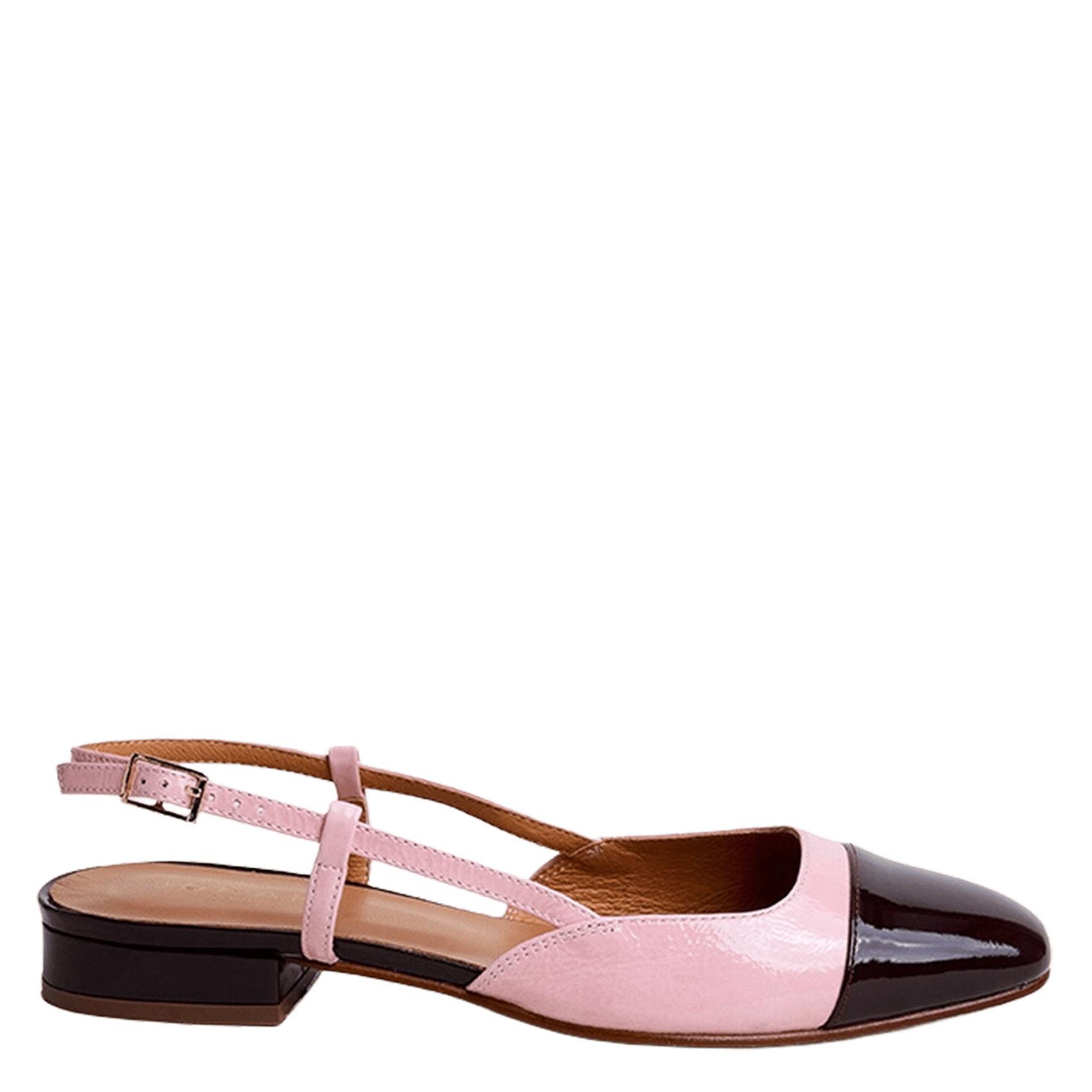 Leather slingback ballerina pumps JONAK Pink