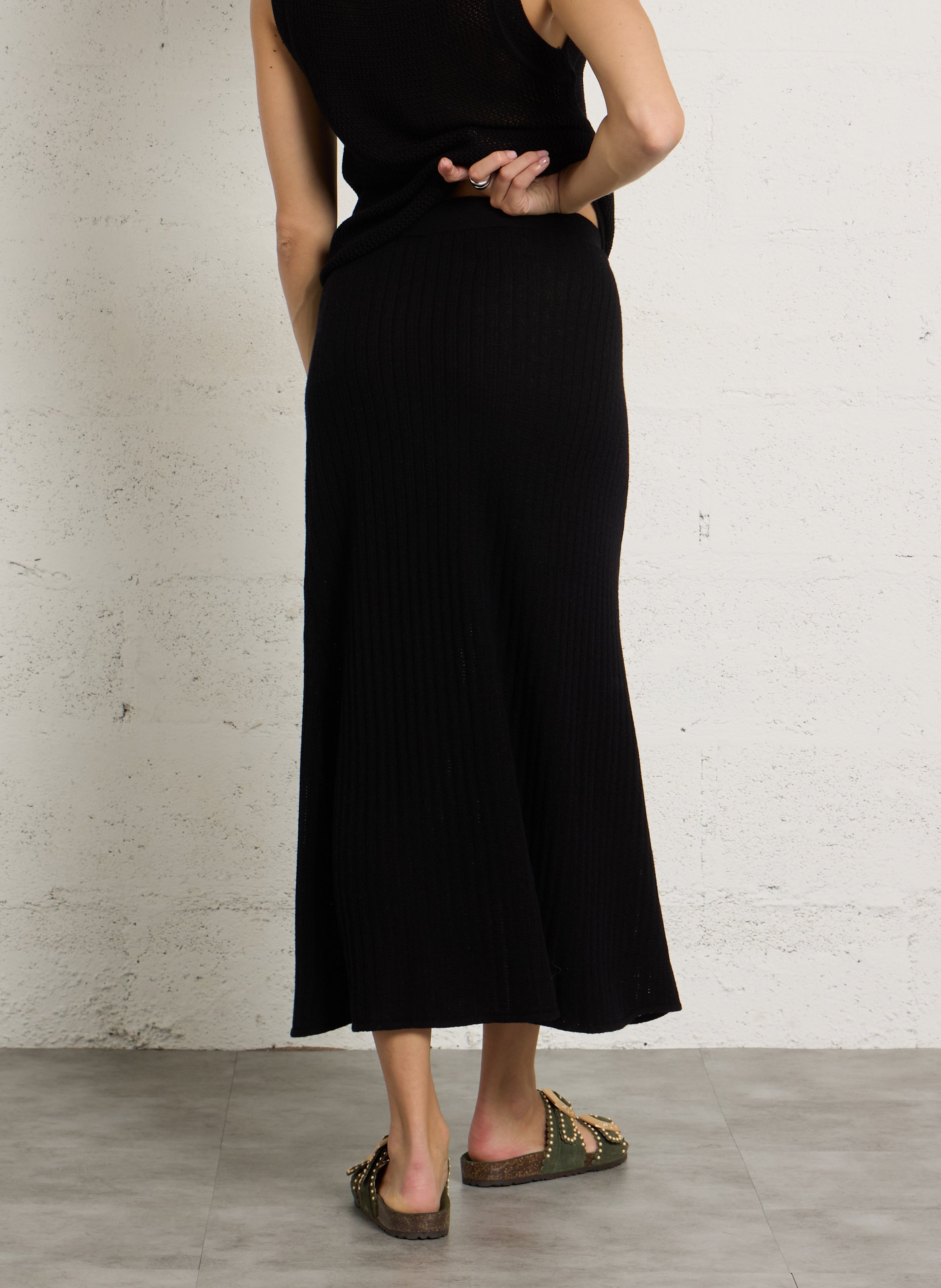 Lange rok van wolmix SUD EXPRESS Zwart