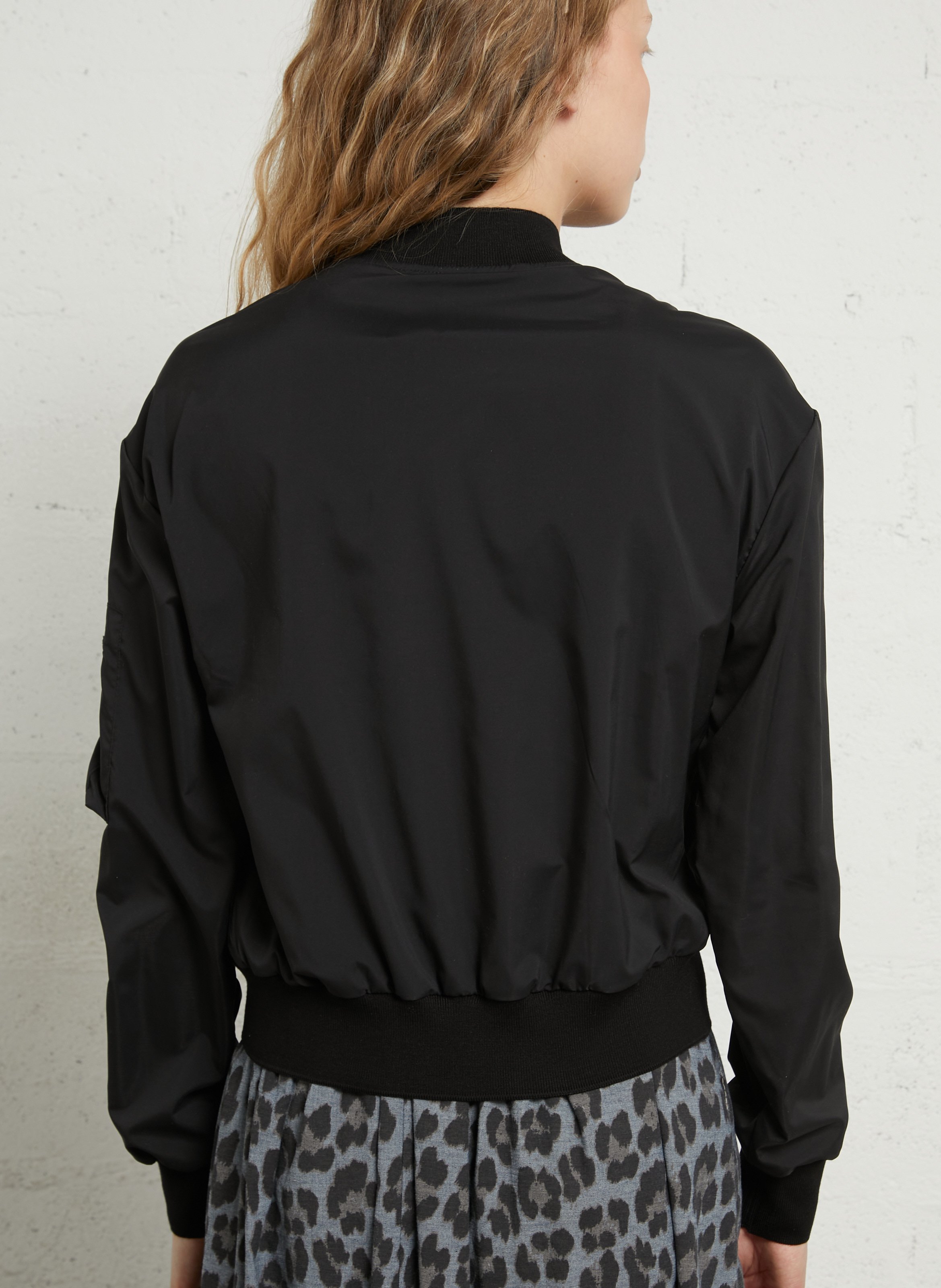 Veste droite col teddy BOMBERS ORIGINAL Noir