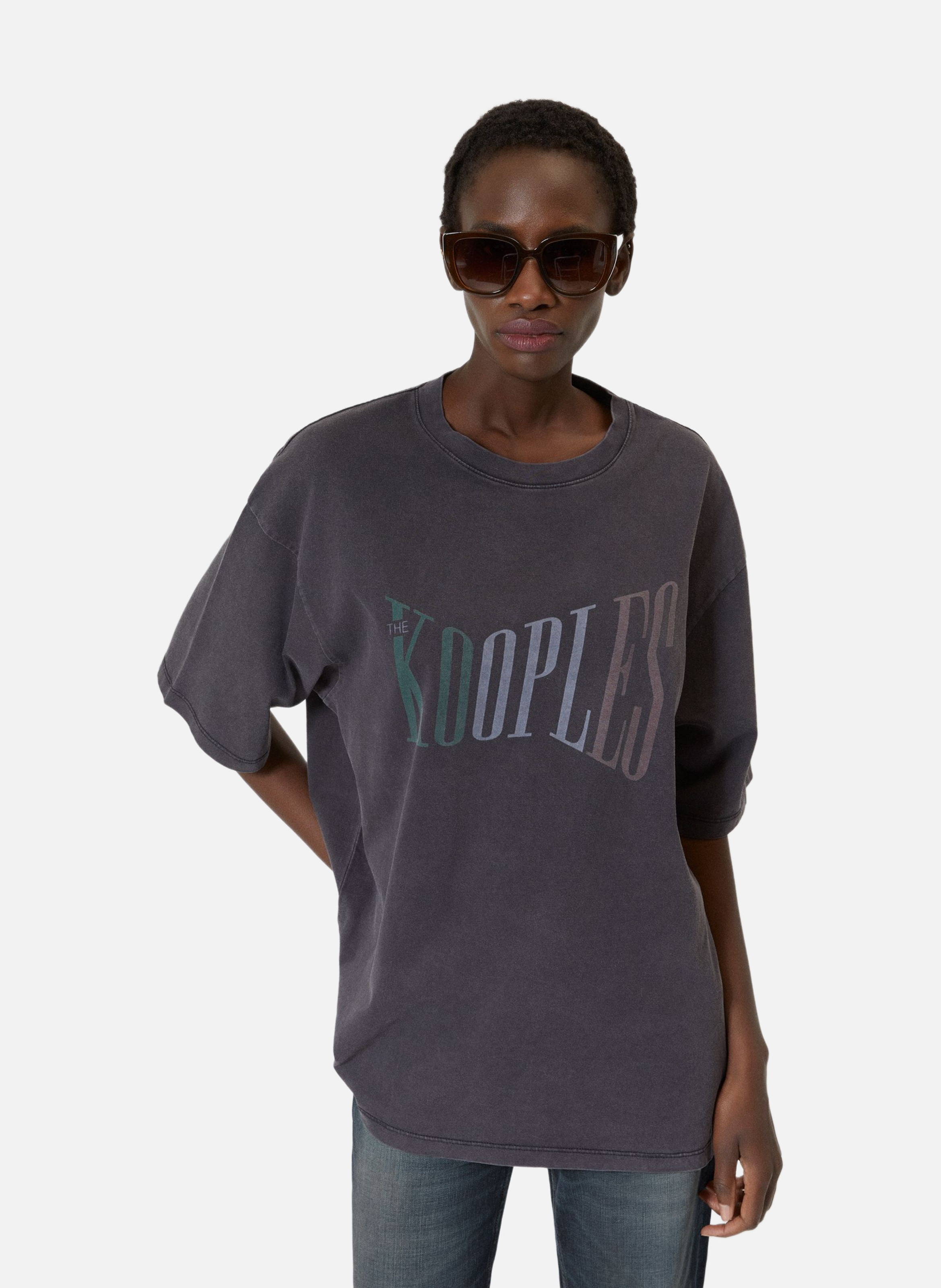 Oversized T-shirt with screen printing THE KOOPLES Black