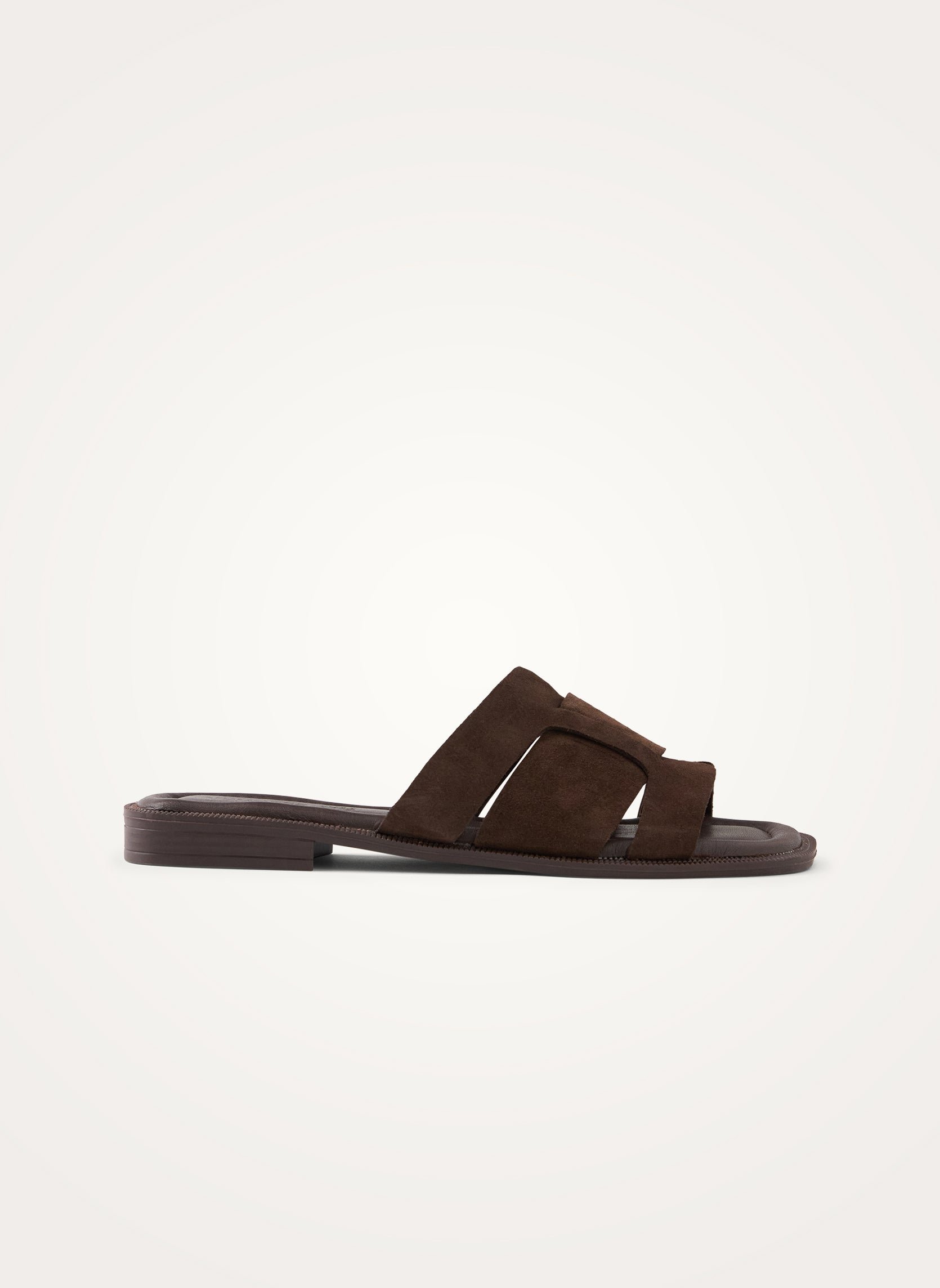 Suede mules with wide crisscross straps VANESSA WU Brown