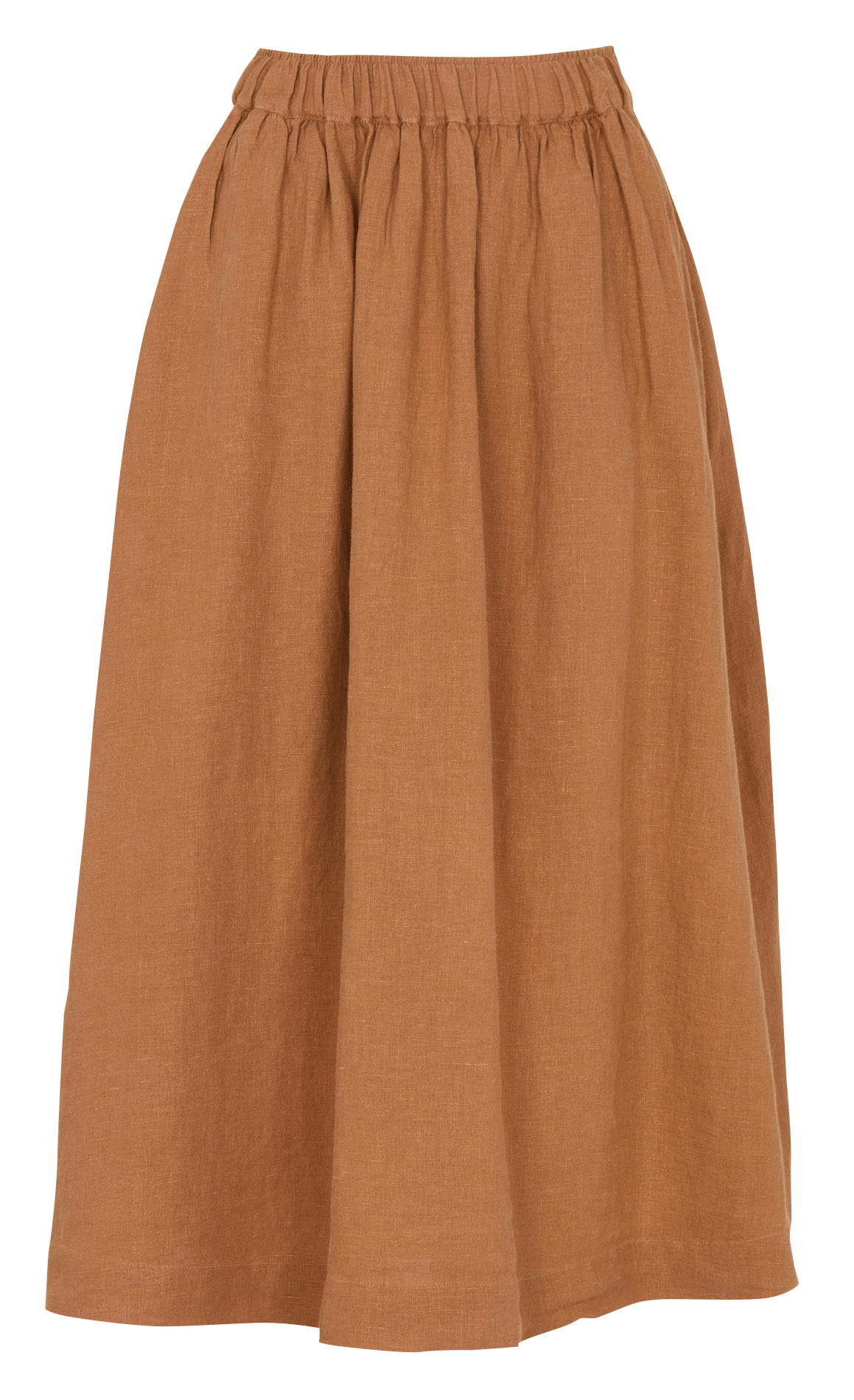 Uni linnen midi rok MAISON 123 Bruin