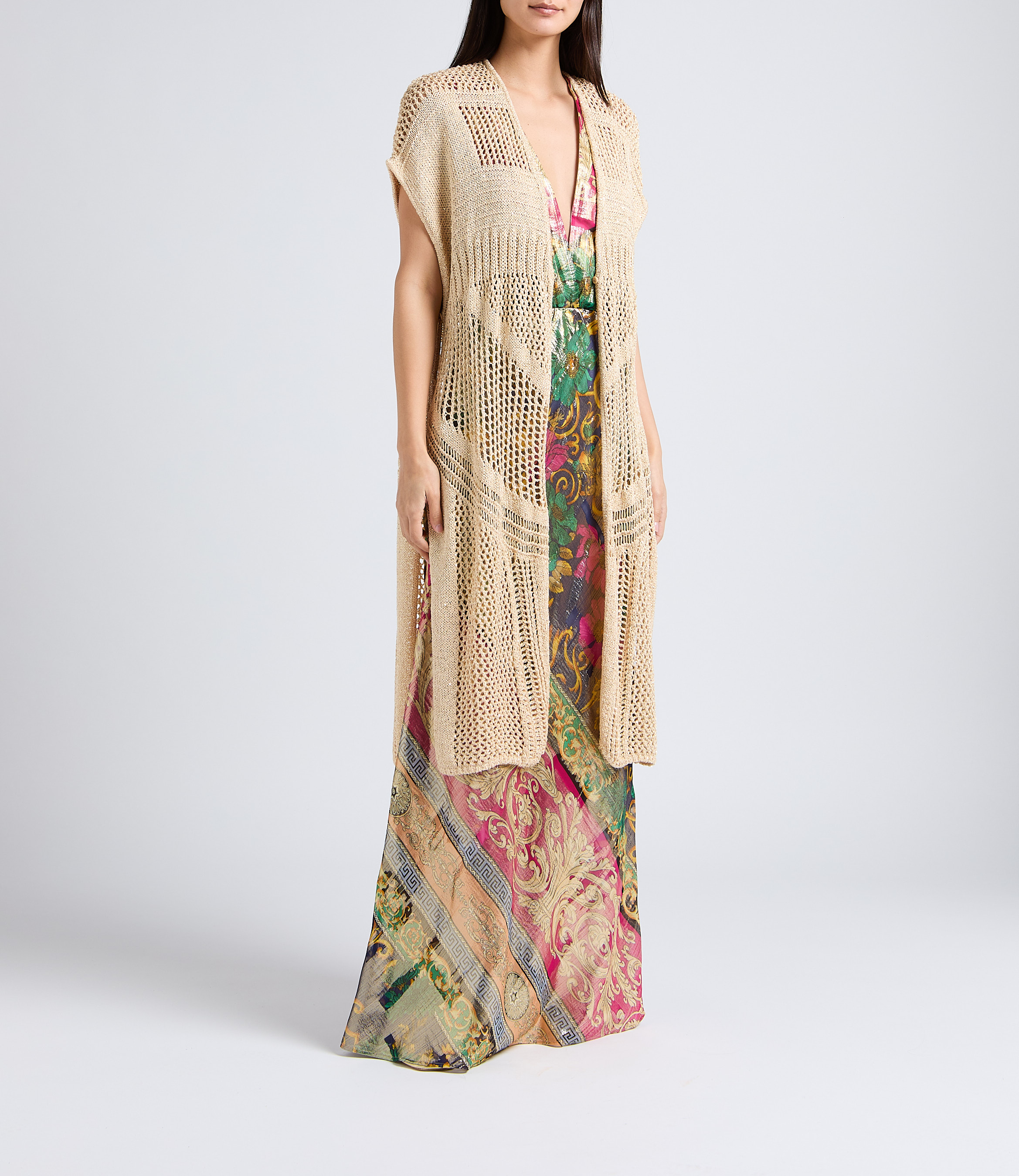 Gilet ouvert maillé et ajouré à sequins  MES DEMOISELLES Doré