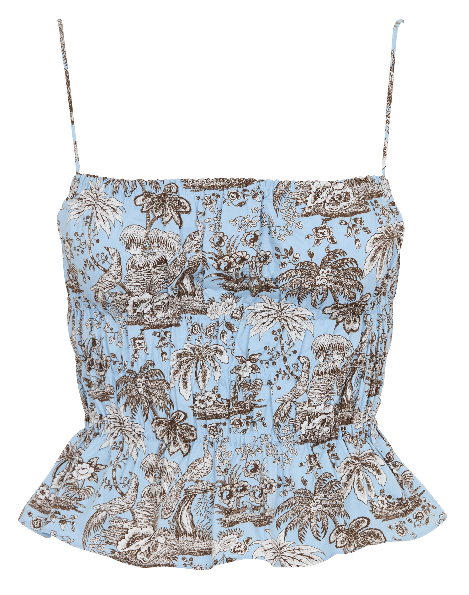 Top ajuté en coton imprimé STAUD Blau