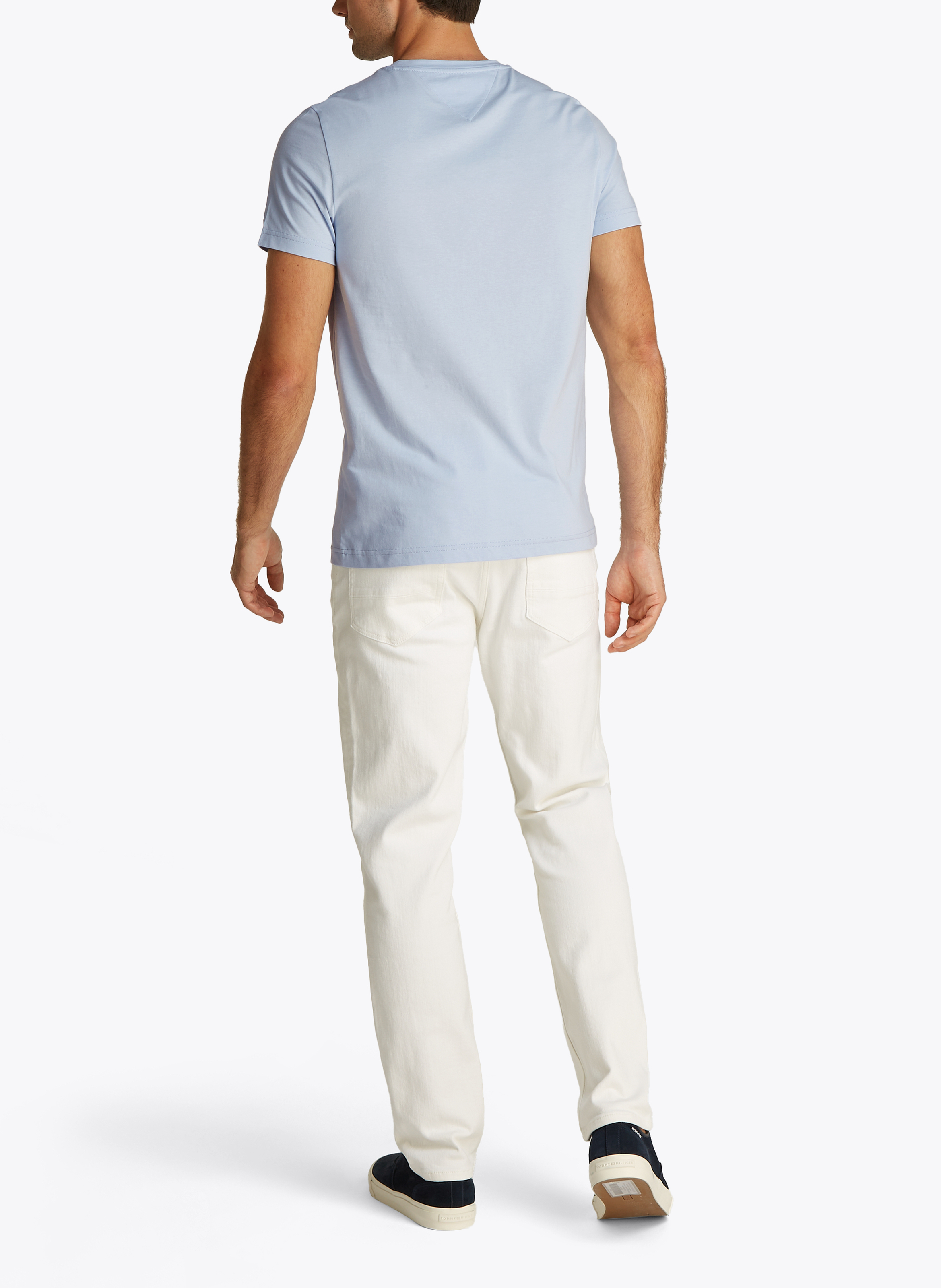 Besticktes Rundhals-T-Shirt aus Bio-Baumwolle TOMMY HILFIGER Blau