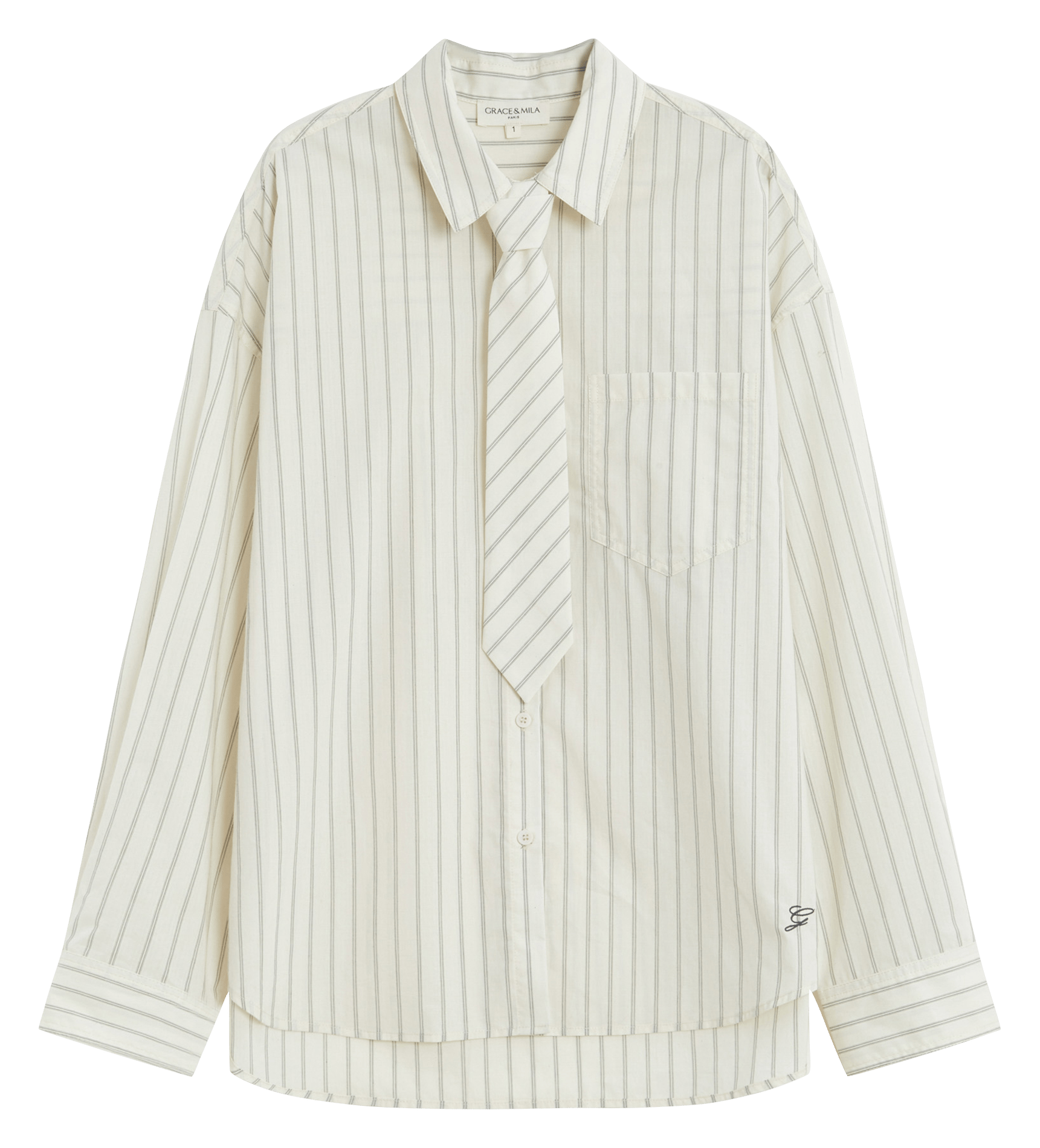 Oversized cotton shirt GRACE ET MILA White