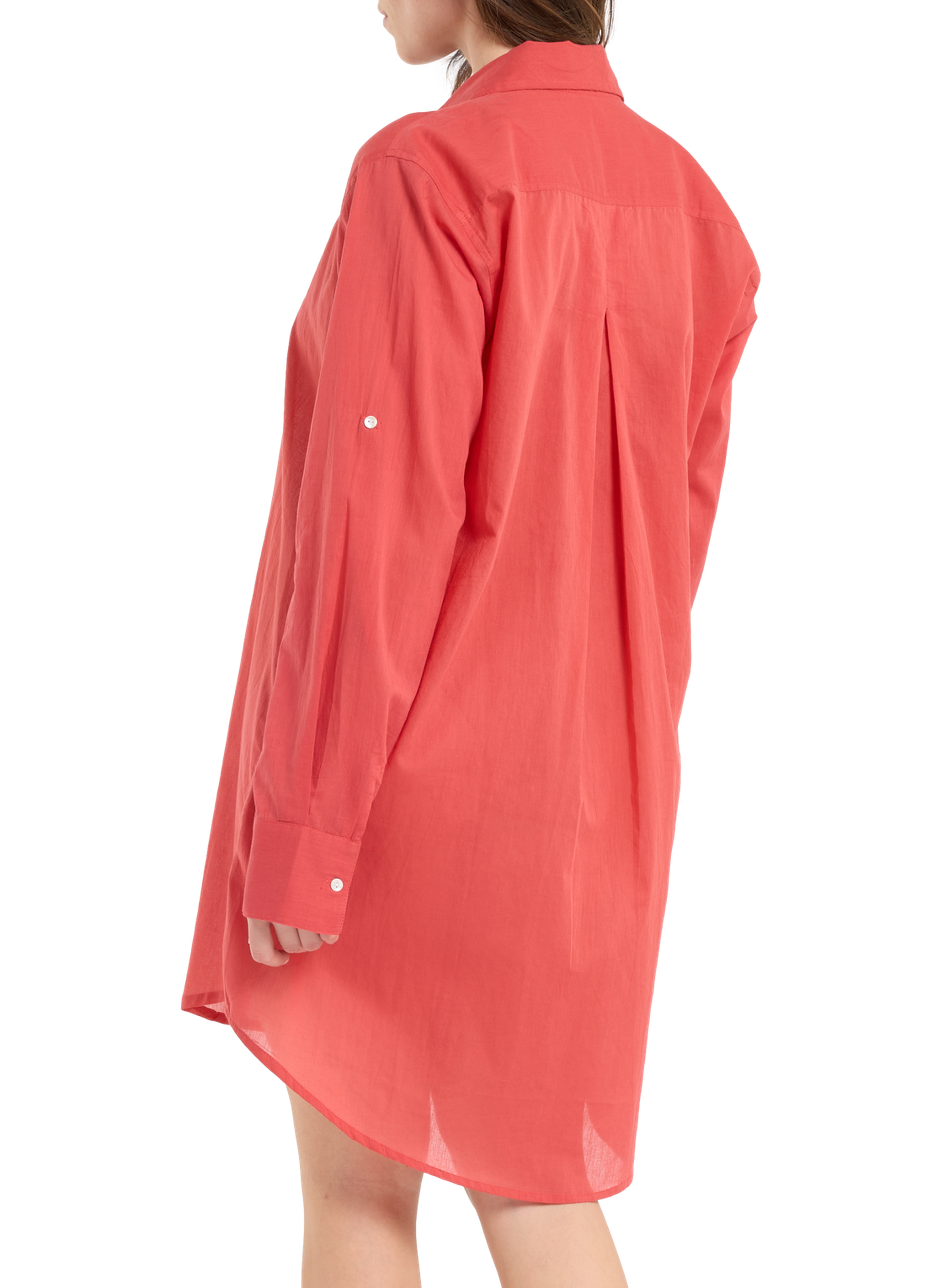 Oversized cotton shirt with classic collar SAISON 1865 Red