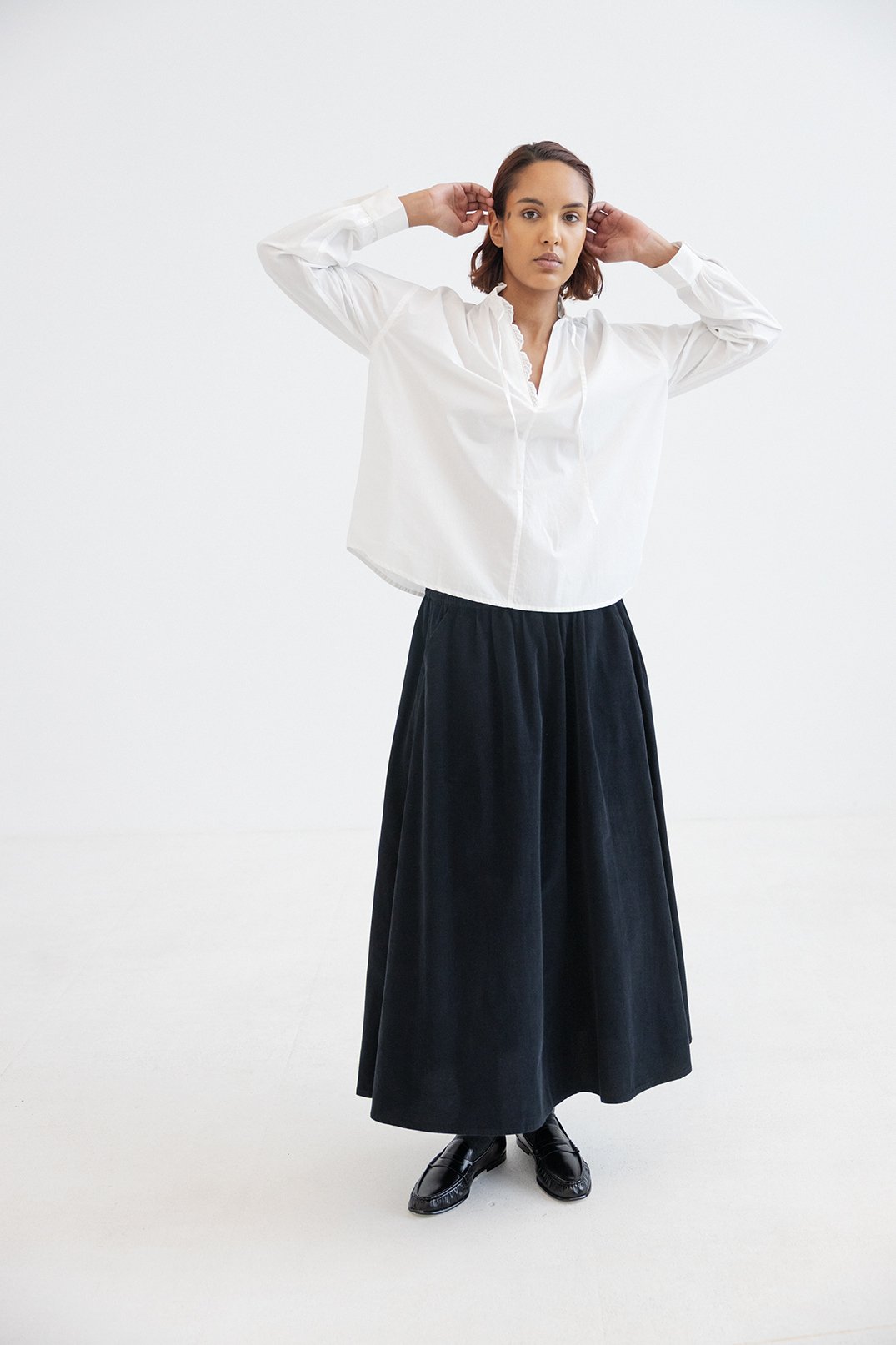 Embroidered cotton shirt PROJECT-AJ117 White