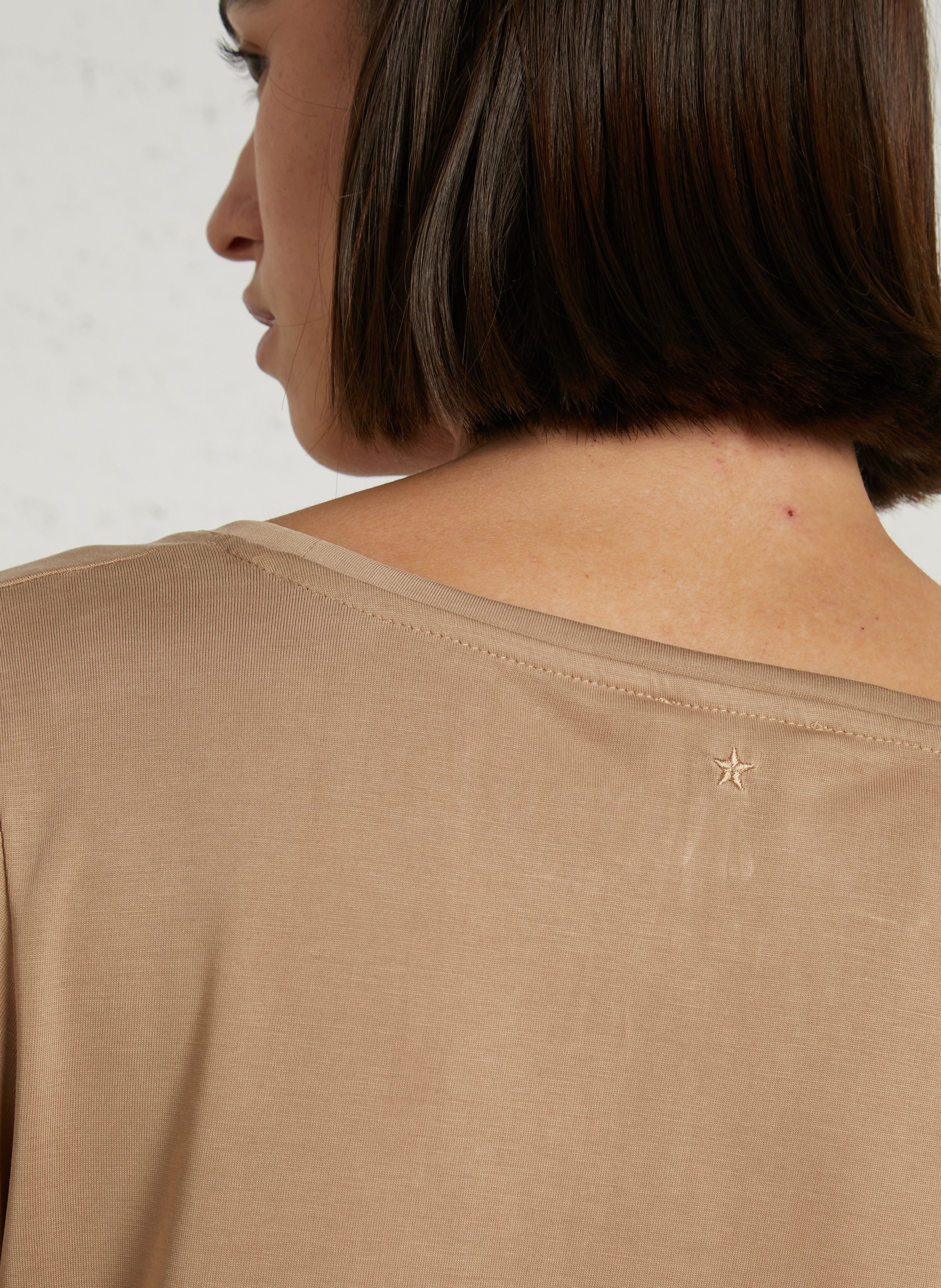 Recht vloeiend effen T-shirt LA PETITE ETOILE Beige
