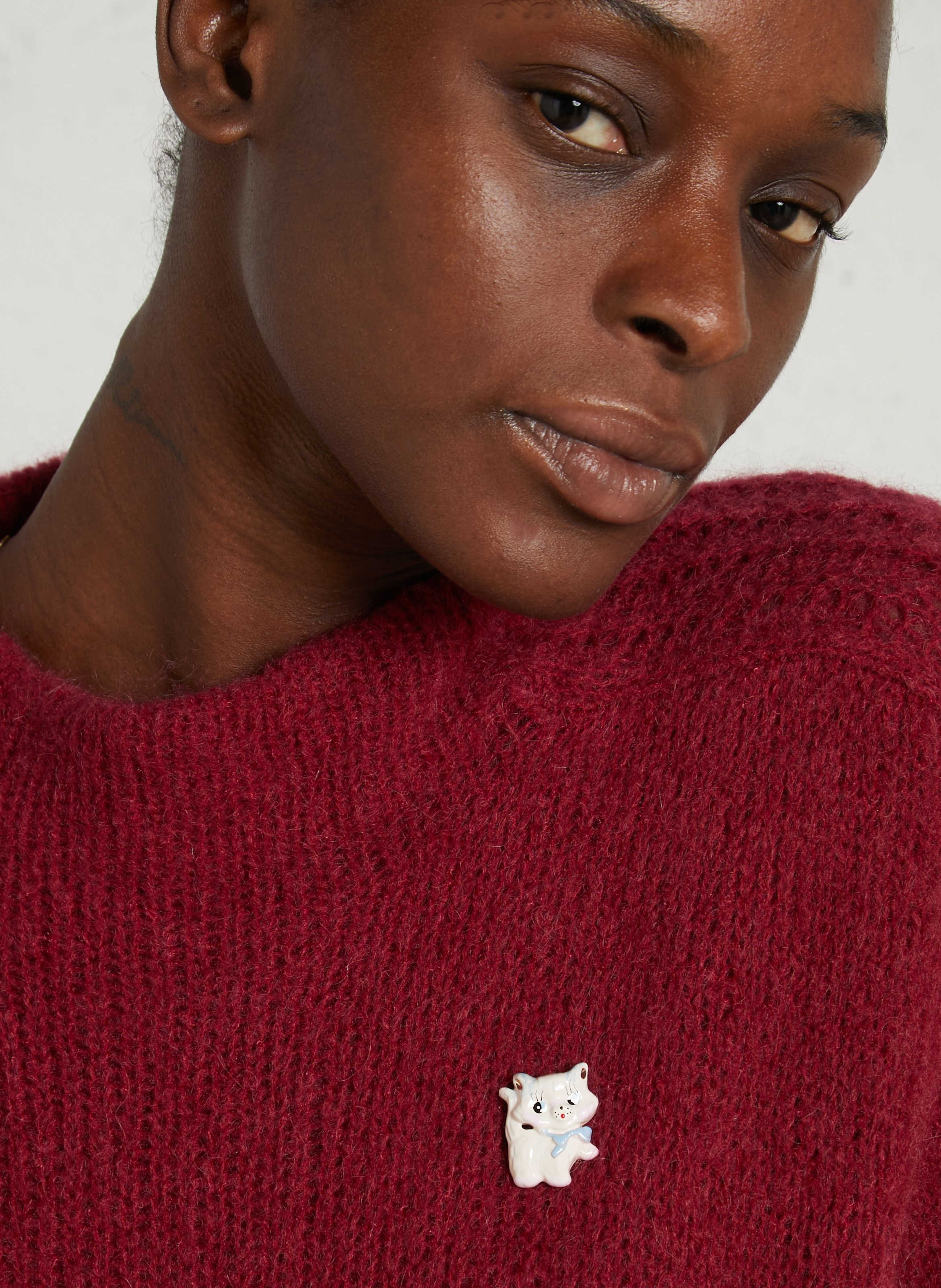 Enamel Cat Brooch DES PETITS HAUTS Golden