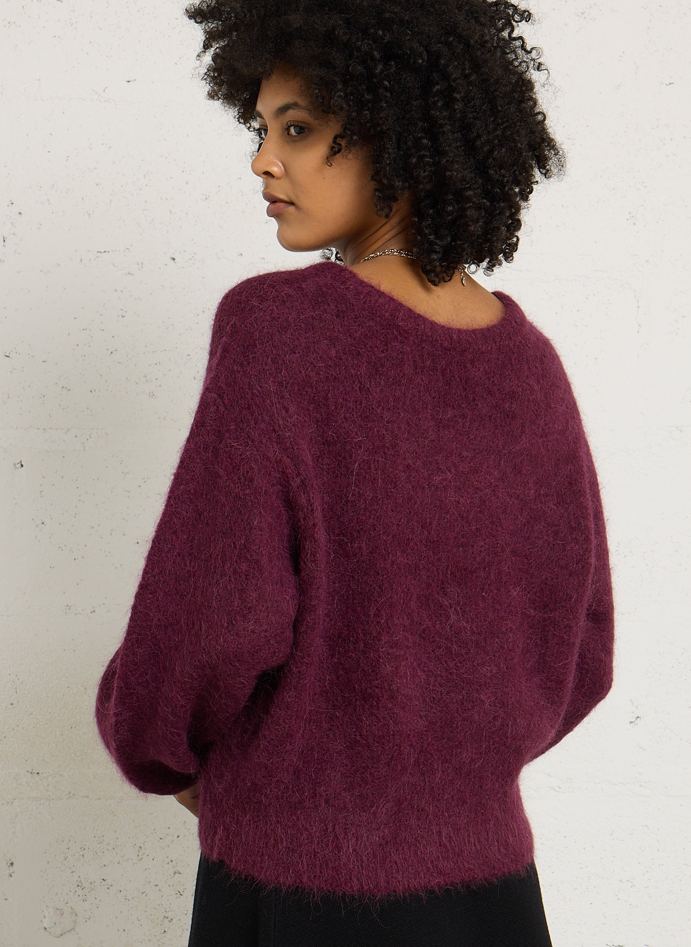 Oversize-Pullover aus Woll-Mix mit Rundhalsausschnitt AMERICAN VINTAGE Rot