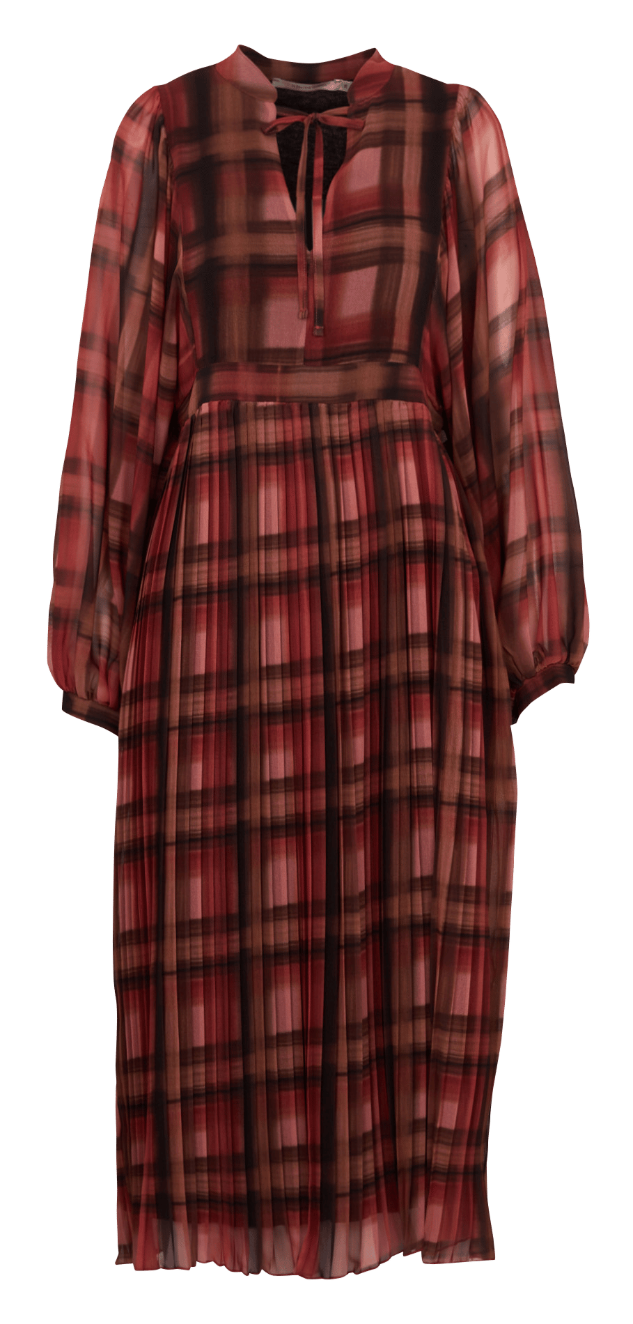 Robe midi ceinturée à carreaux  LA FEE MARABOUTEE Rouge