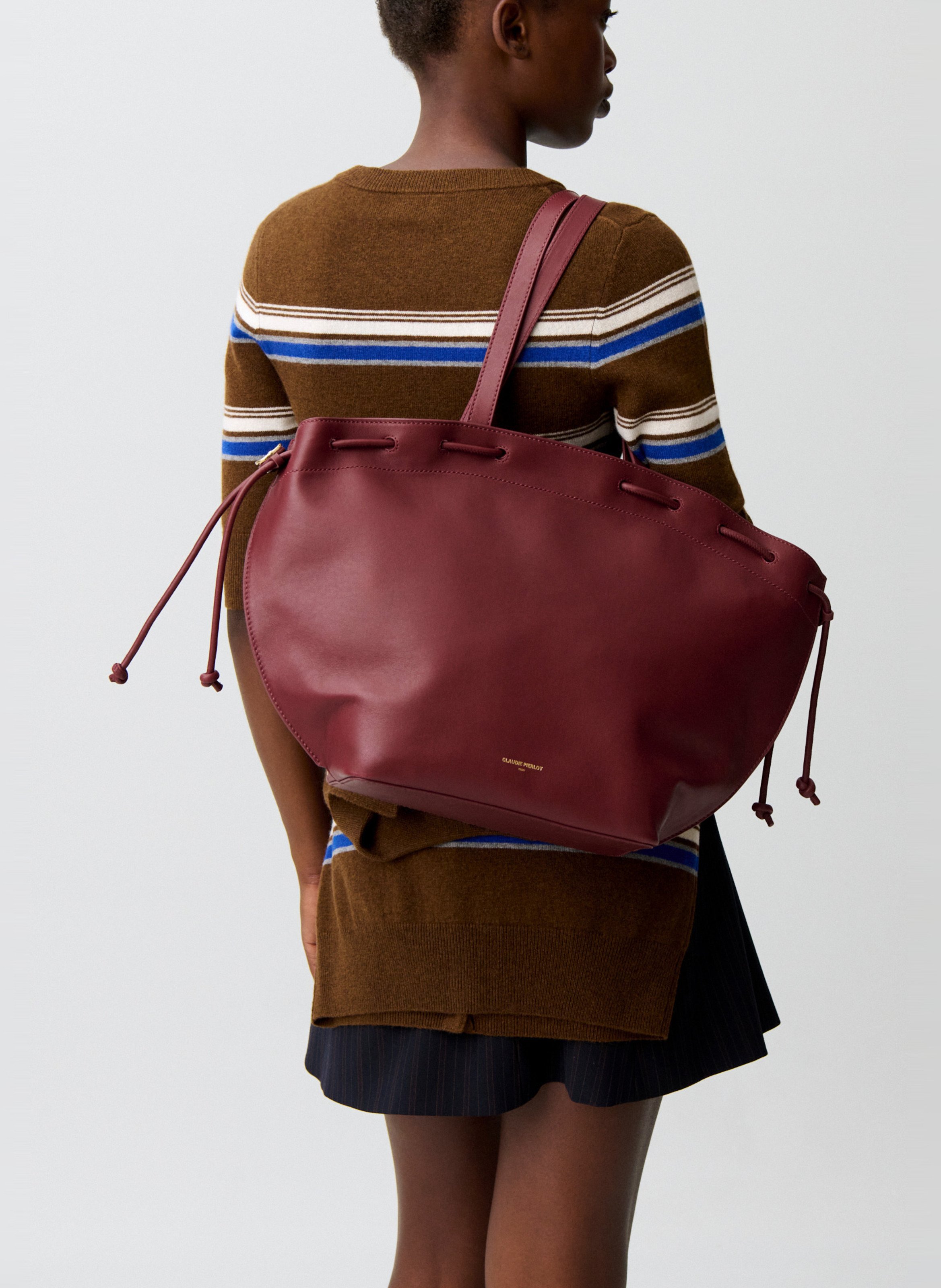 Leren schoudertas CLAUDIE PIERLOT Rood
