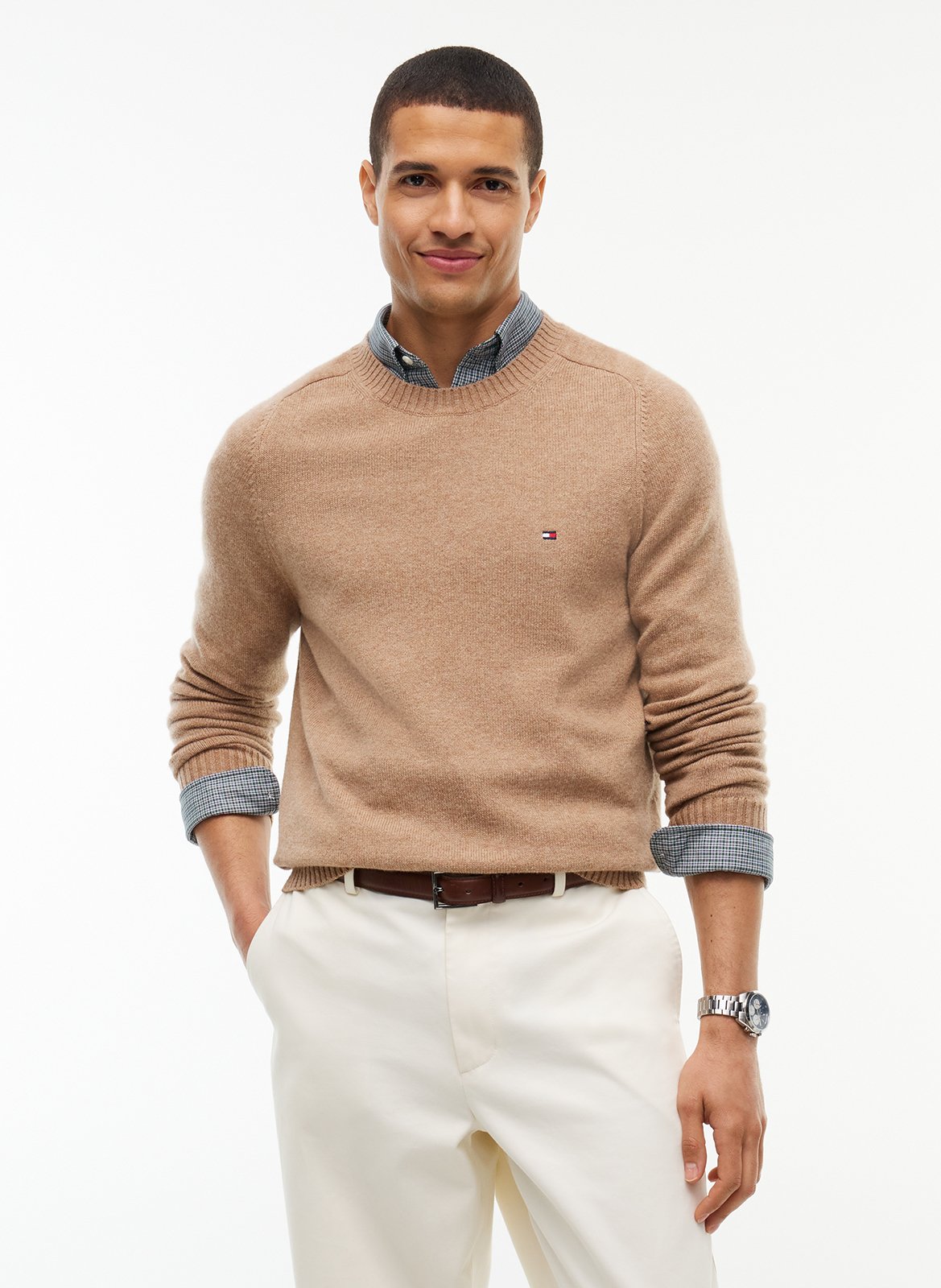 Pull col rond en laine TOMMY HILFIGER