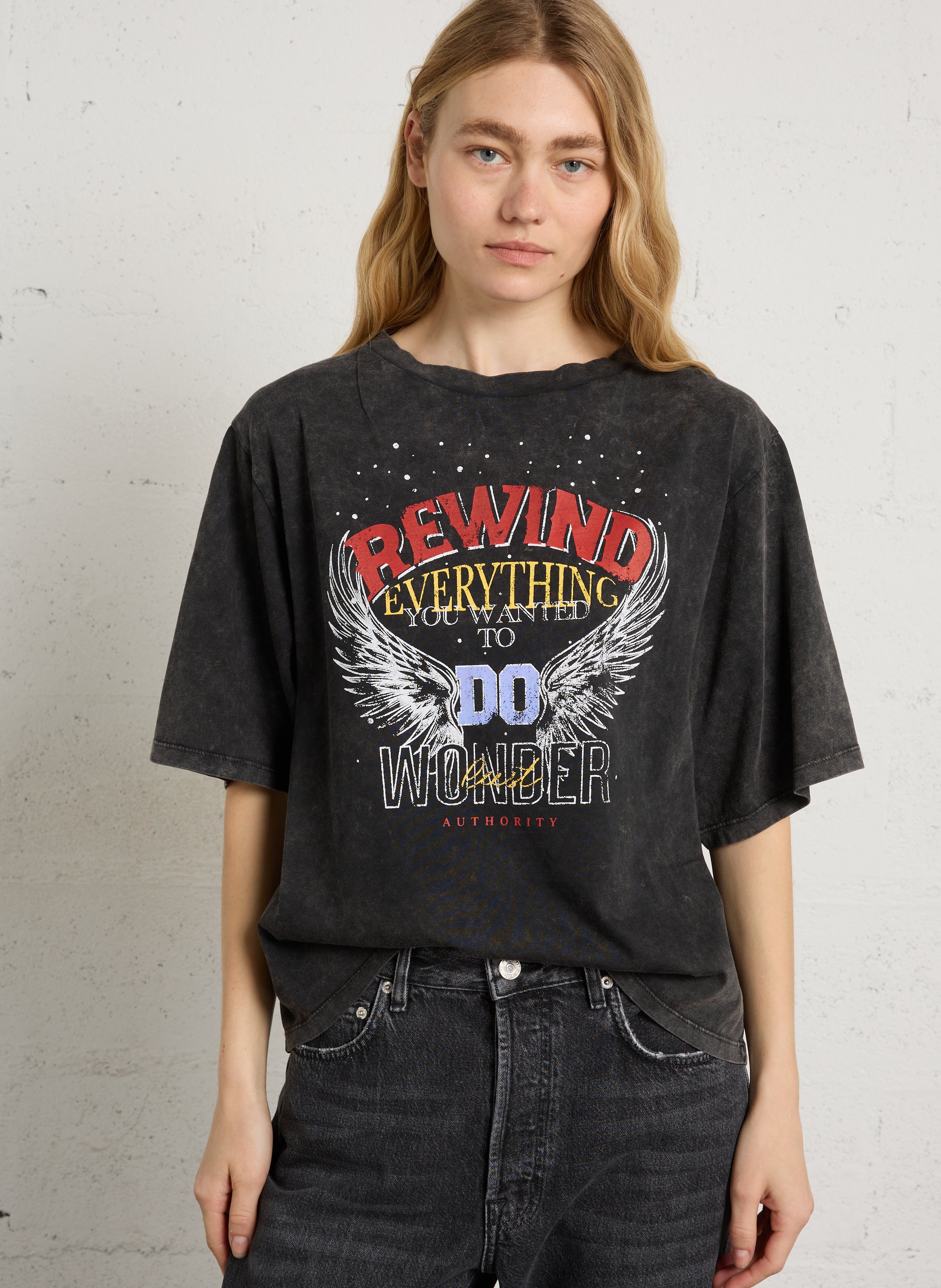 Katoenen T-shirt met ronde hals  BERENICE Grijs