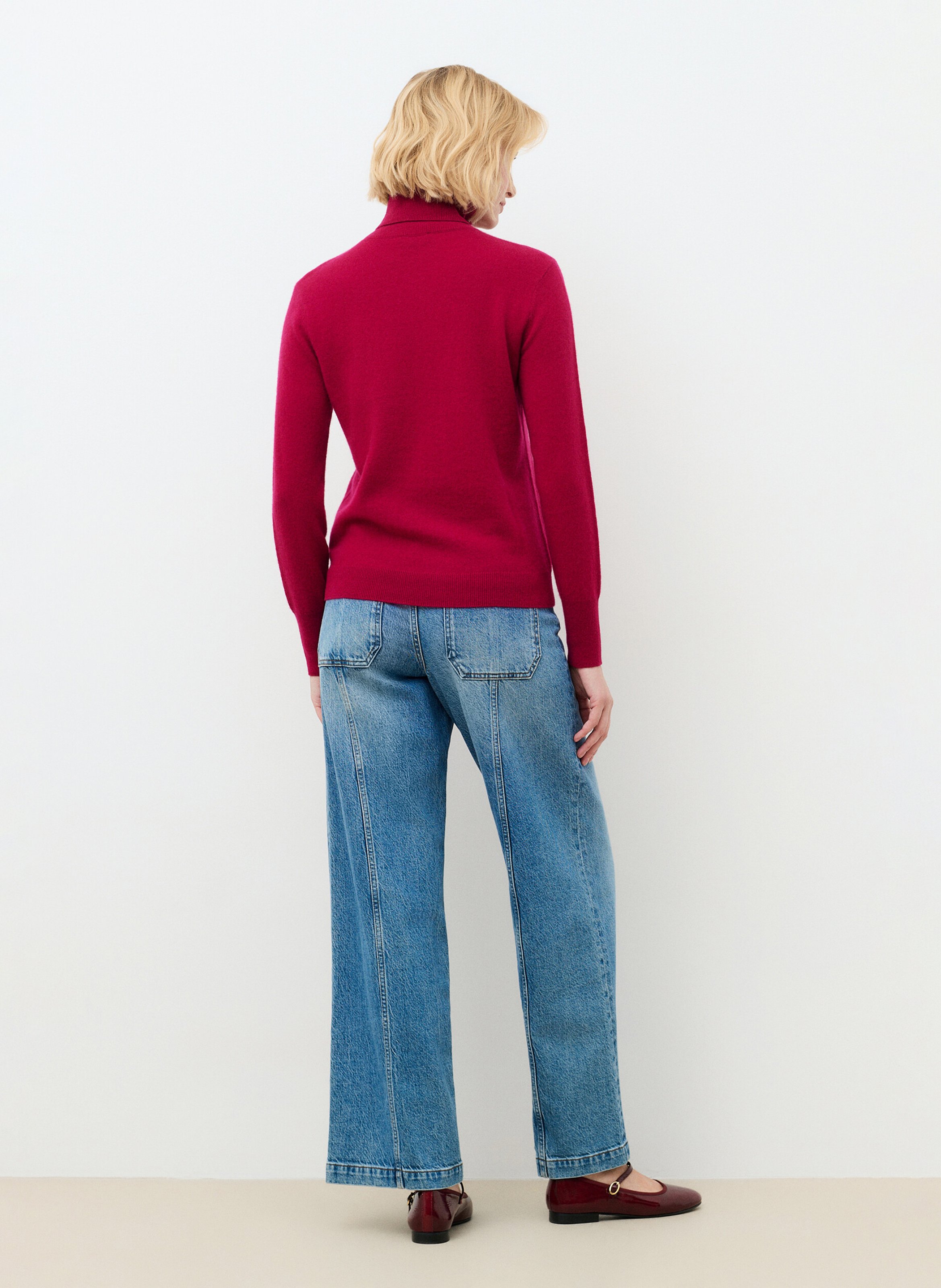 Pull col roulé en cachemire | Rose CAROLL Femme