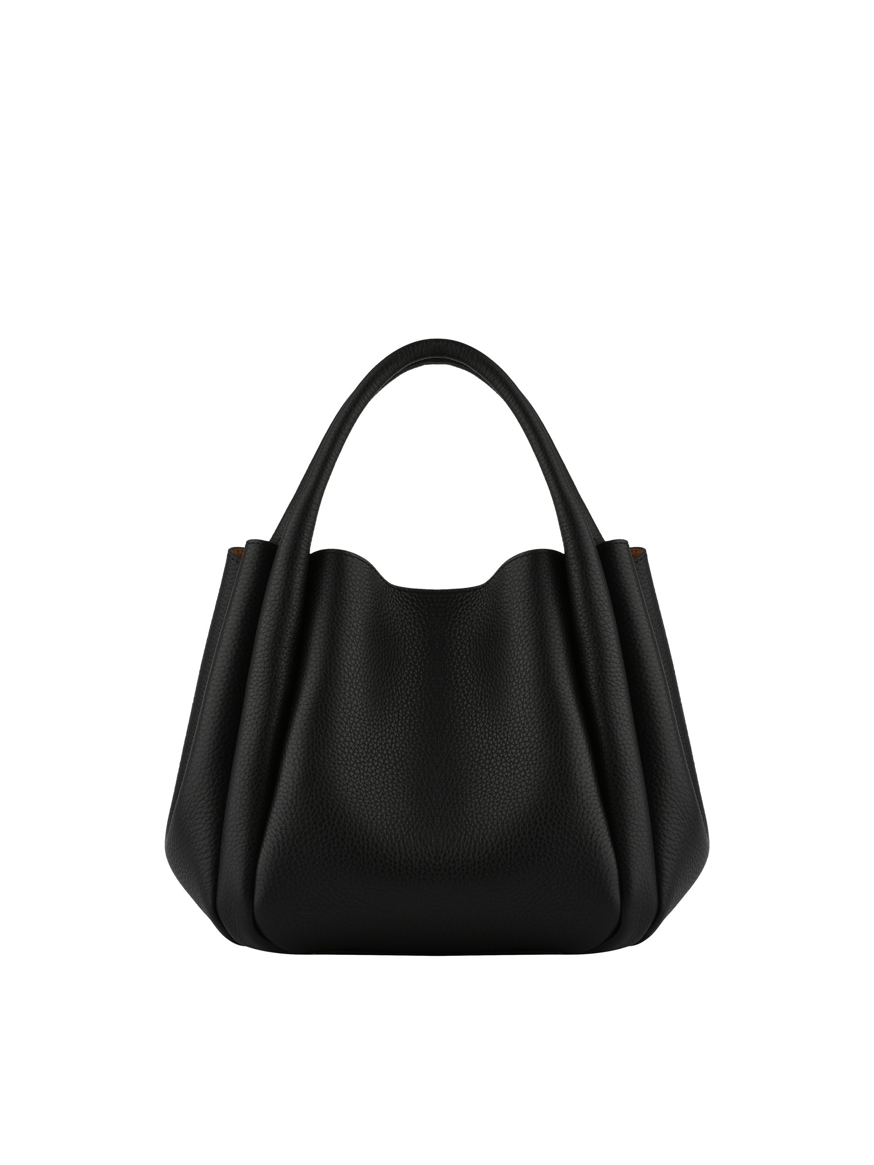 Calfskin leather handbag POURCHET Black