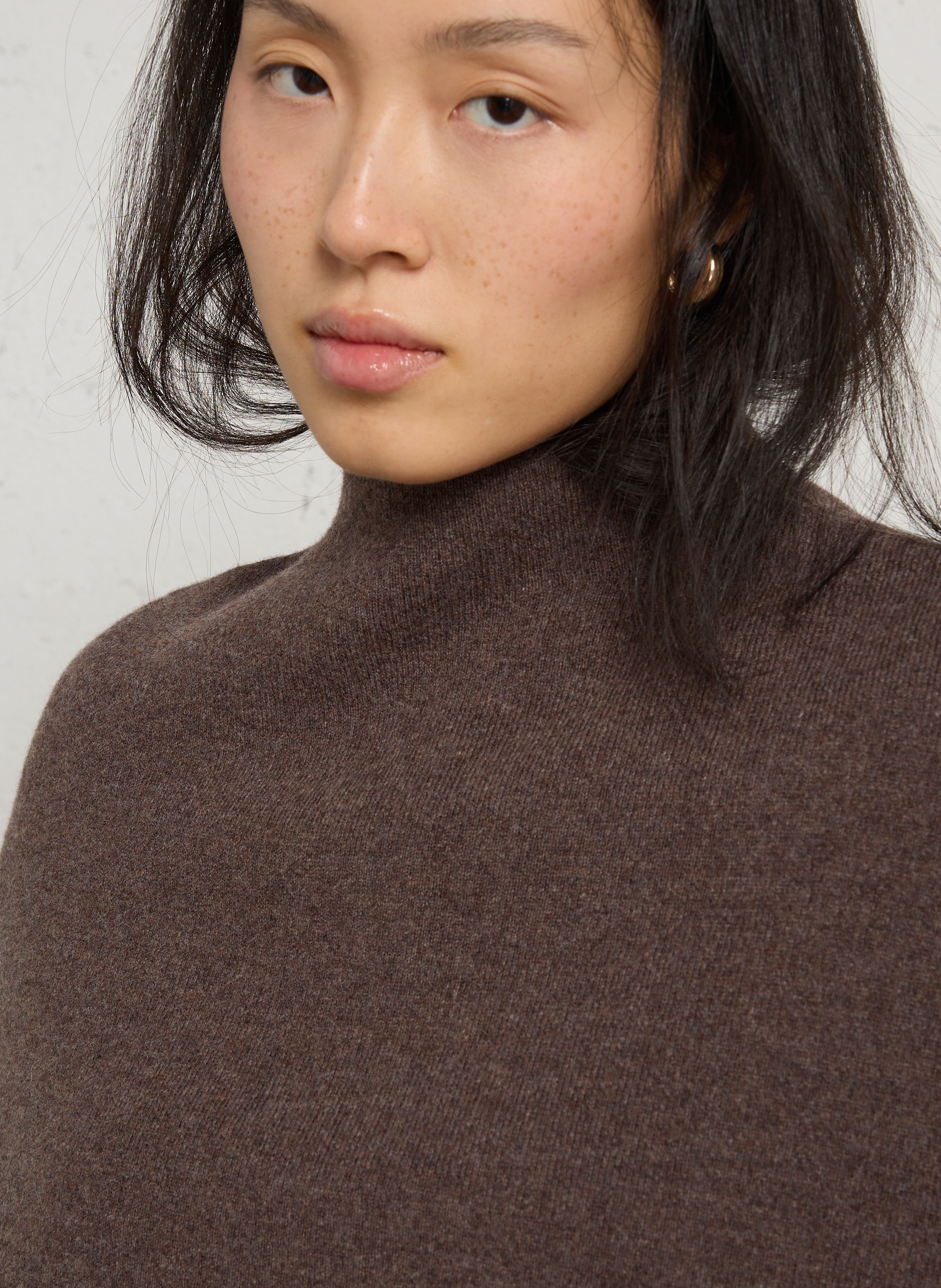 Wool poncho BERENICE Brown