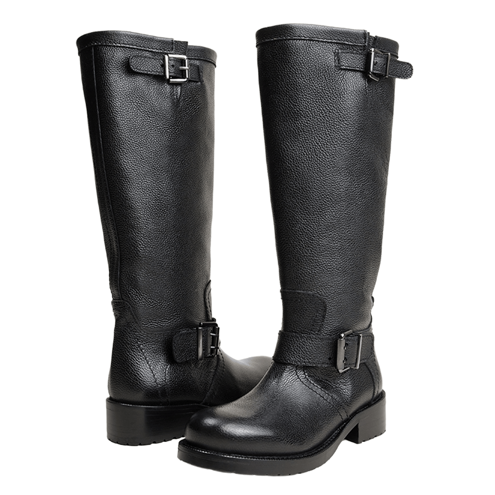 Bottes à bout rond en cuir JONAK Noir