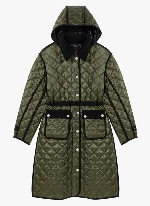 Doudoune matelassee a capuche Kaki