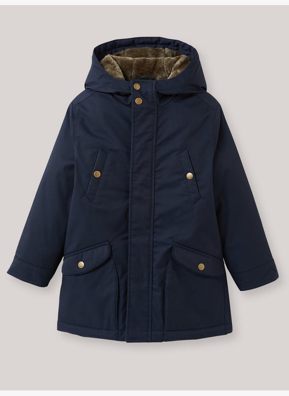 Cyrillus Marine Manteau Garcon Cyrillus Parka Doublée Sherpa