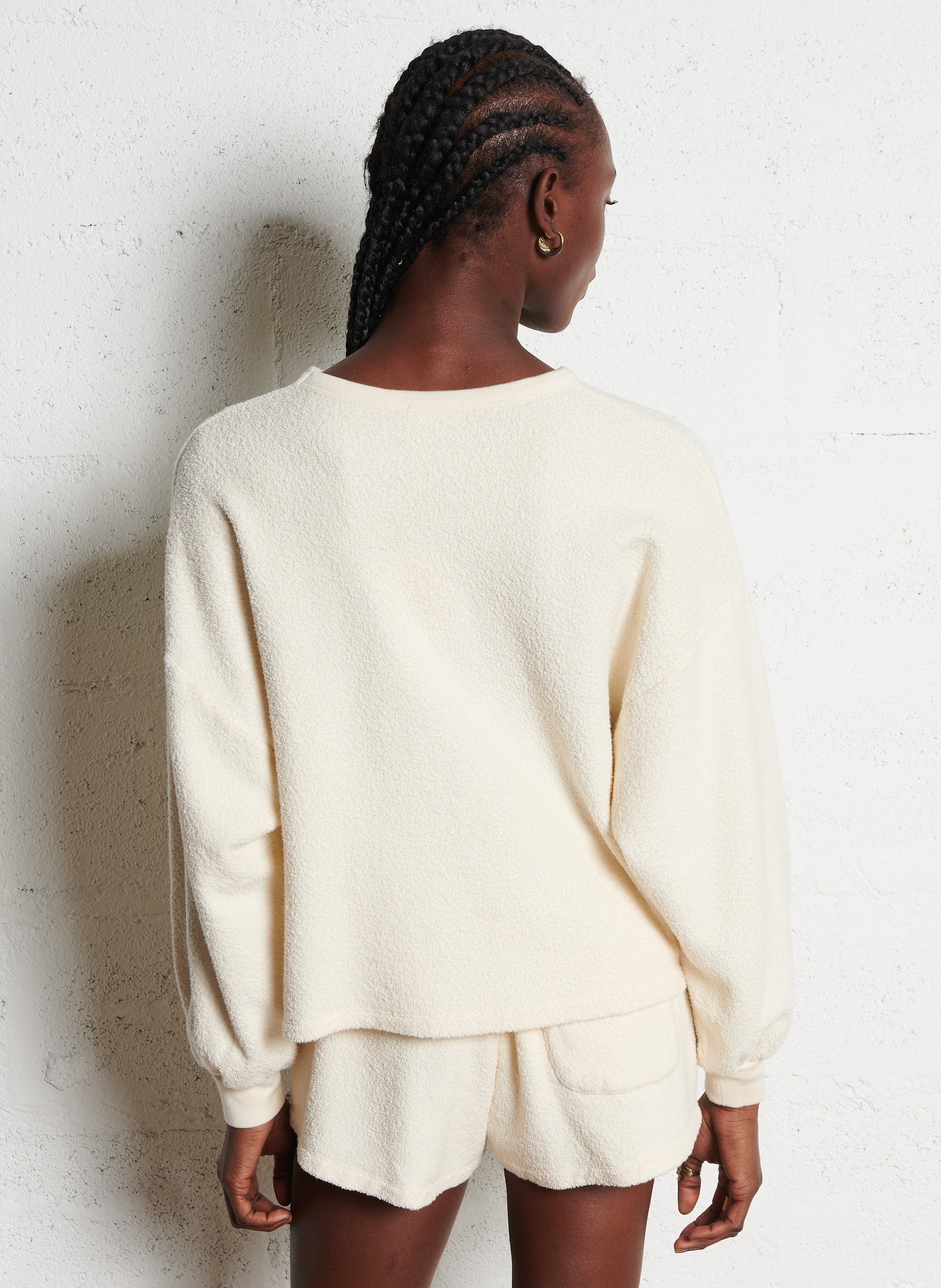 Sweatshirt aus Bio-Baumwoll-Frottee AMERICAN VINTAGE Beige