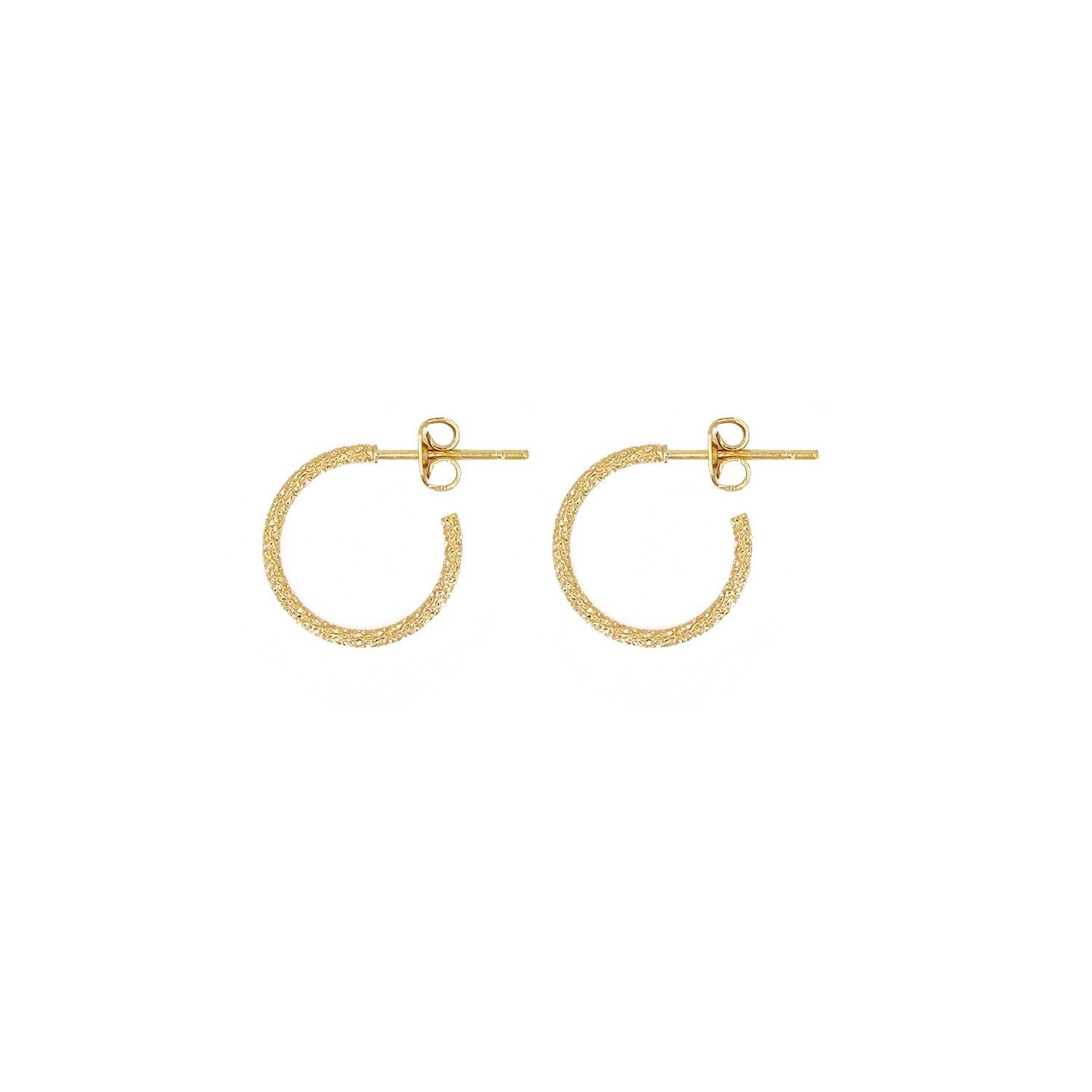 Diamond-cut gold-plated hoop earrings NILAI Golden