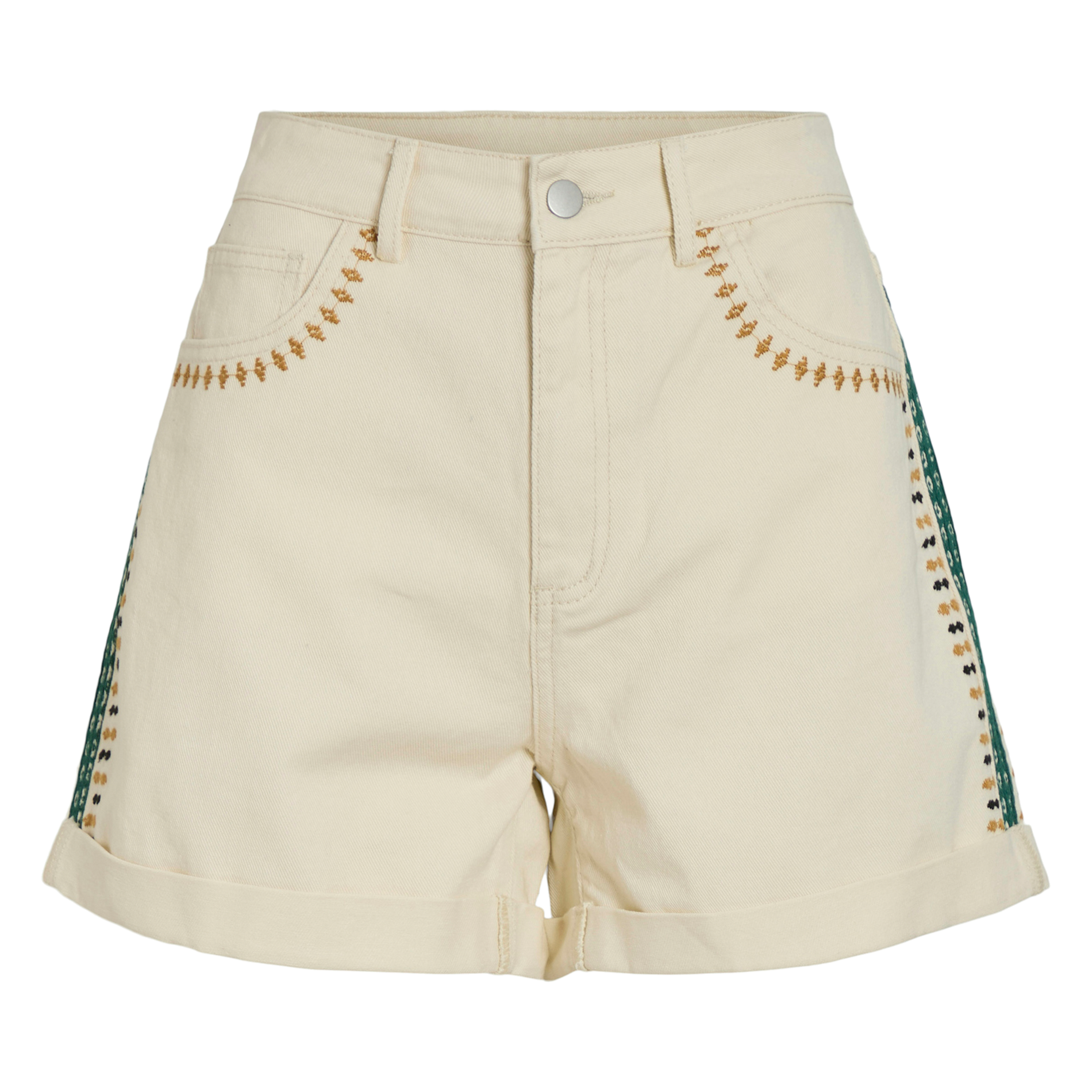 Hohe Taille Shorts mit Stickereien VILA Beige