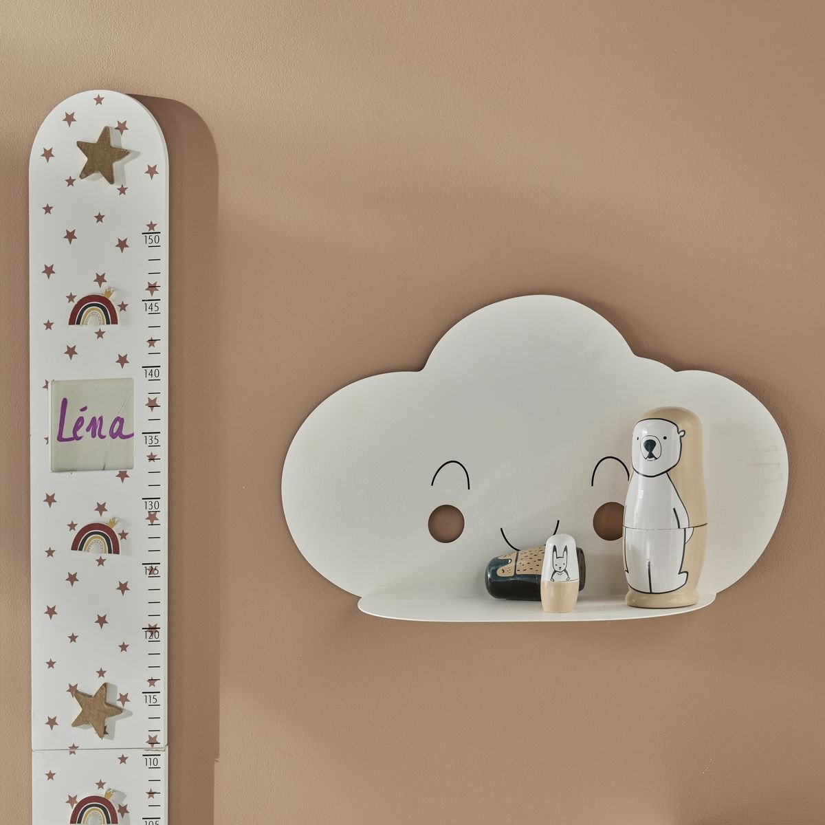 Cloud-shaped metal wall shelf FACTORY White