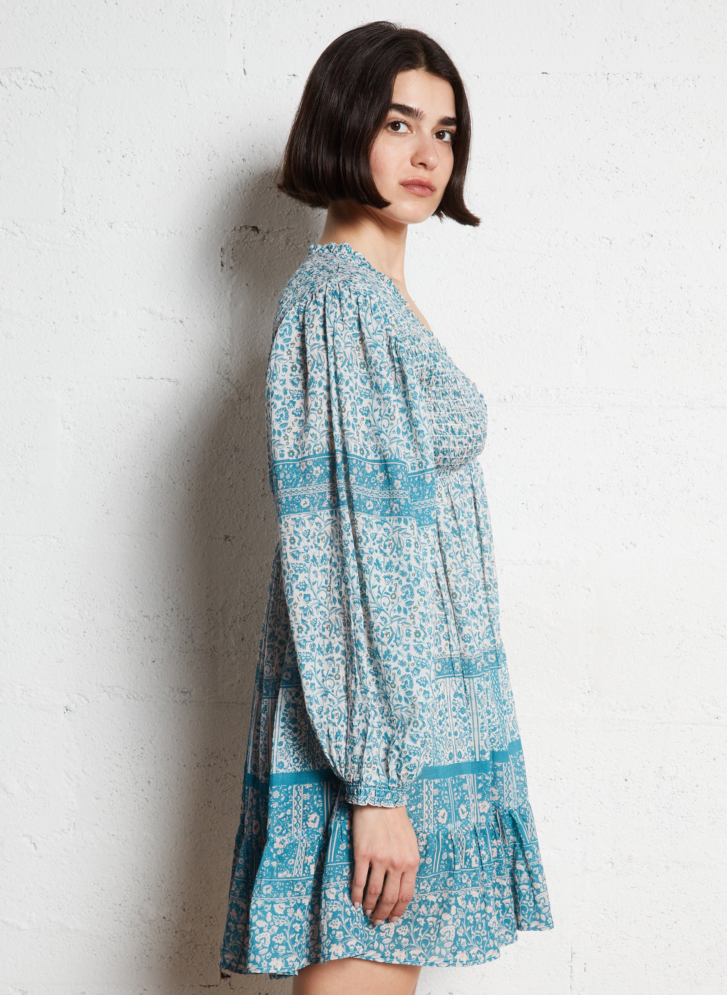 Robe courte imprimée  M.A.B.E Bleu