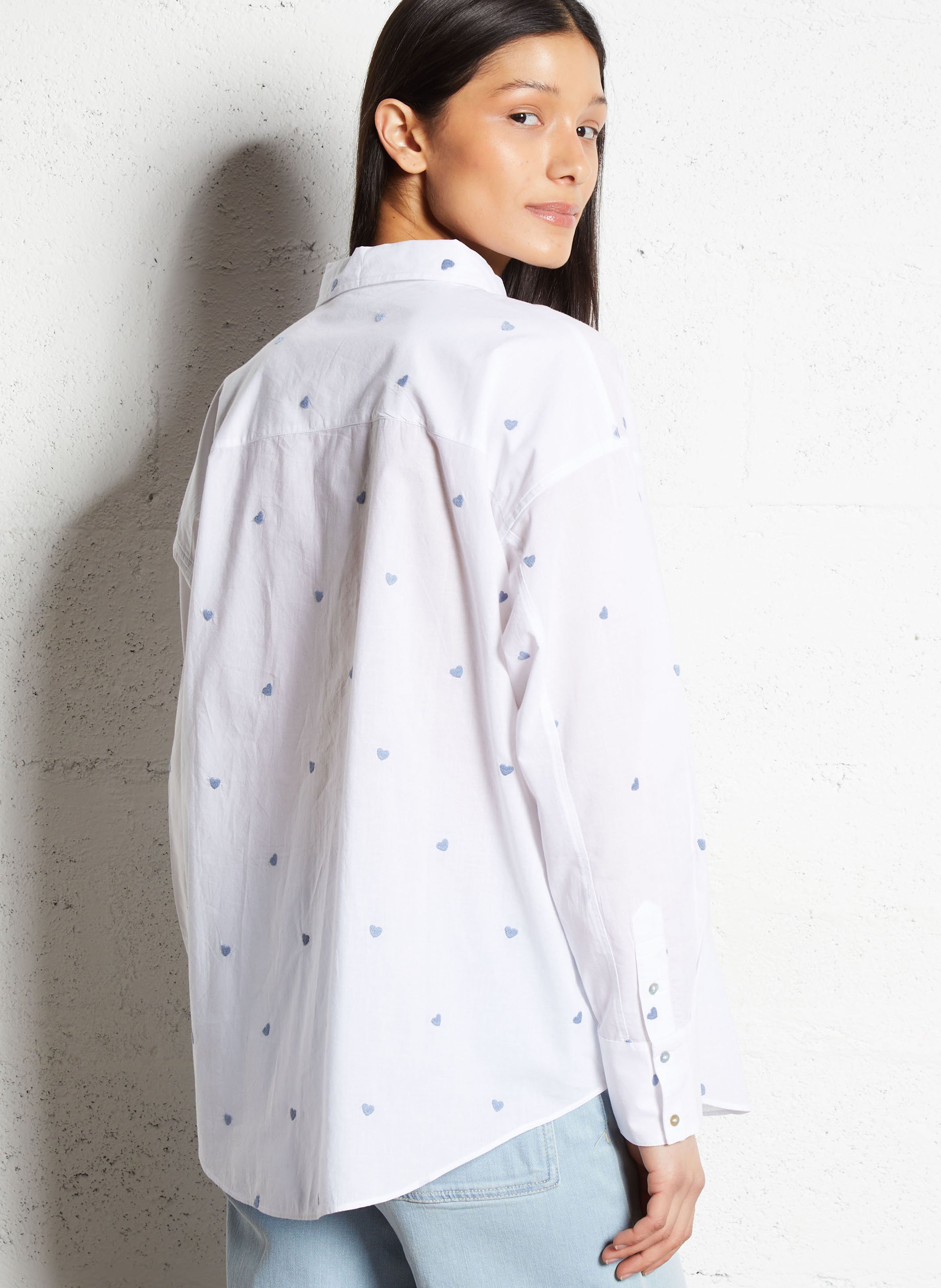 Katoenen oversized blouse SUD EXPRESS Wit