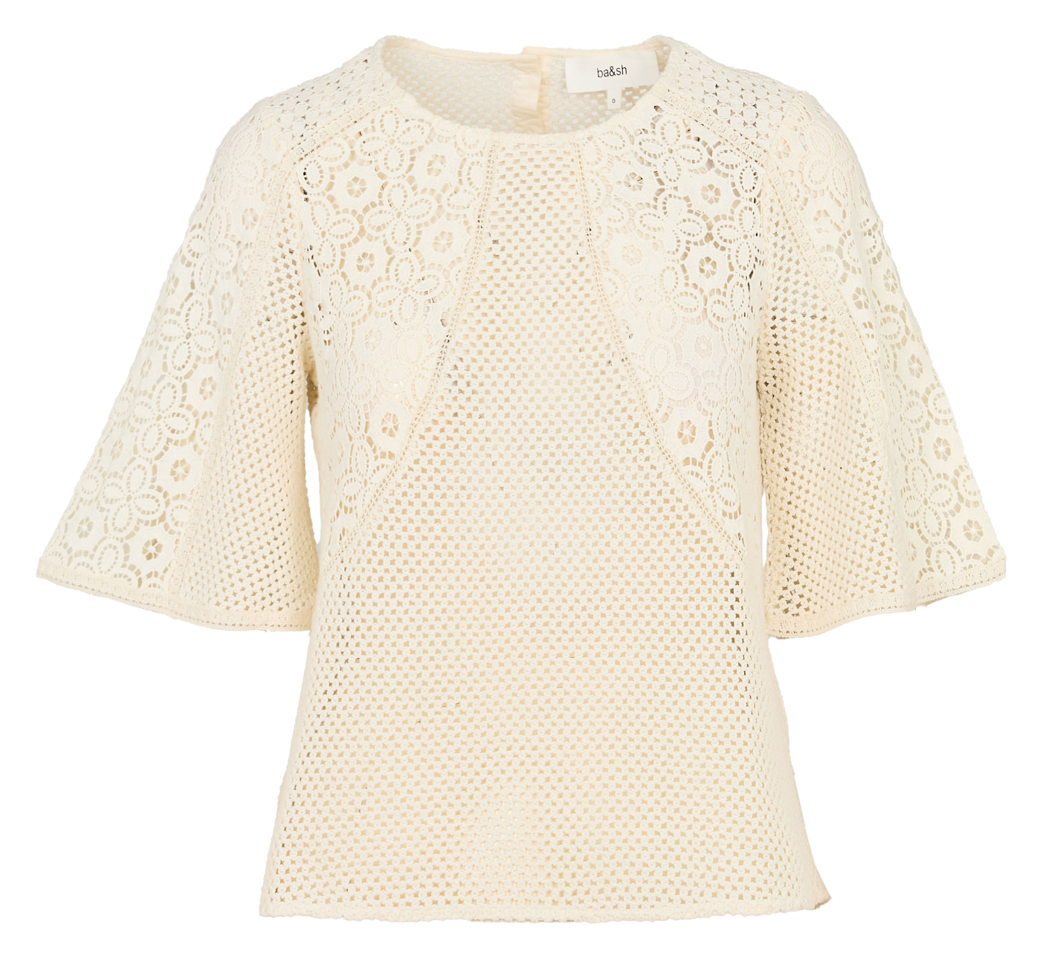 Top droit en maille ajourée fantaisie BA&SH Beige