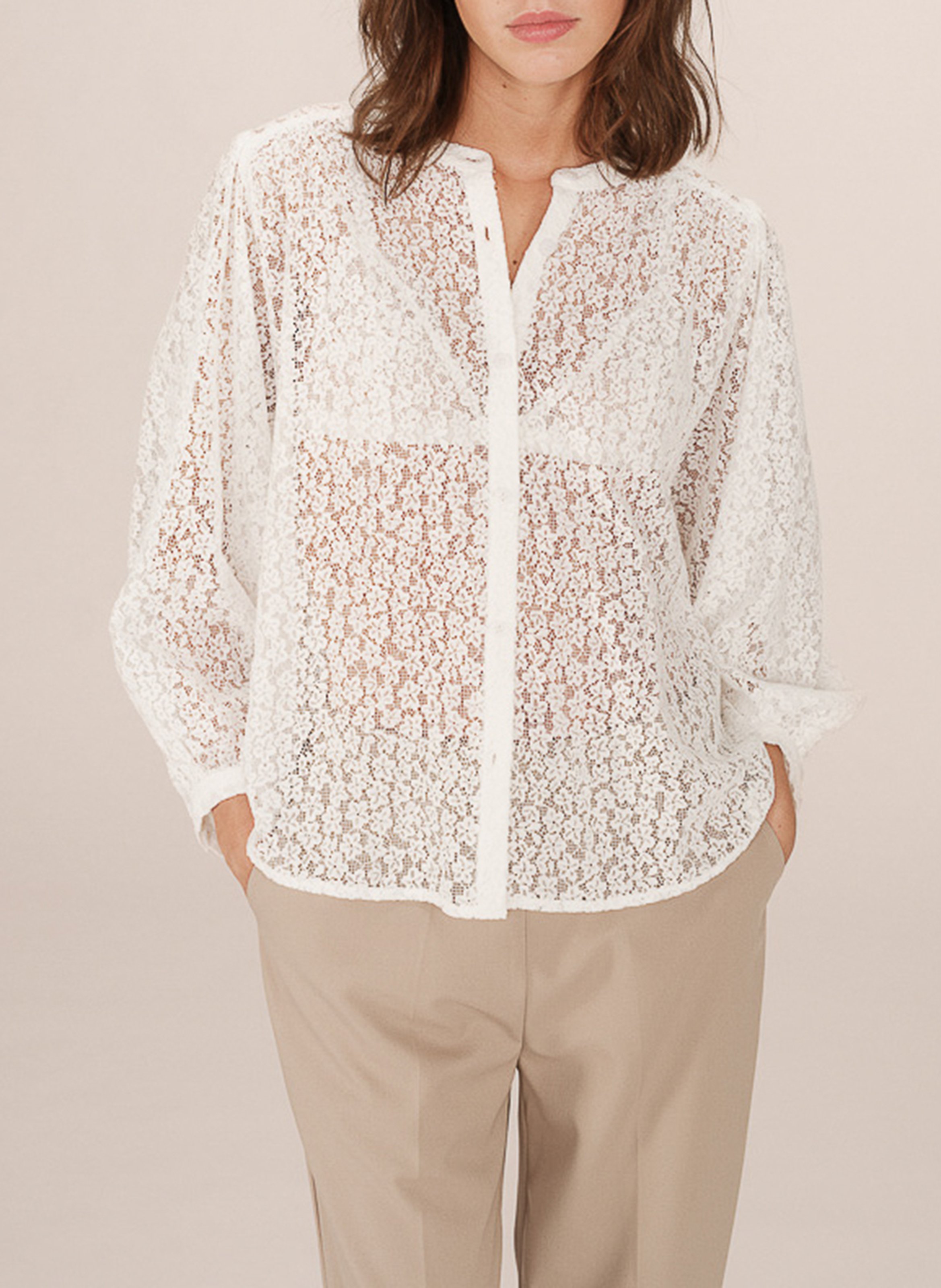 Round-neck cotton-blend shirt GRACE ET MILA