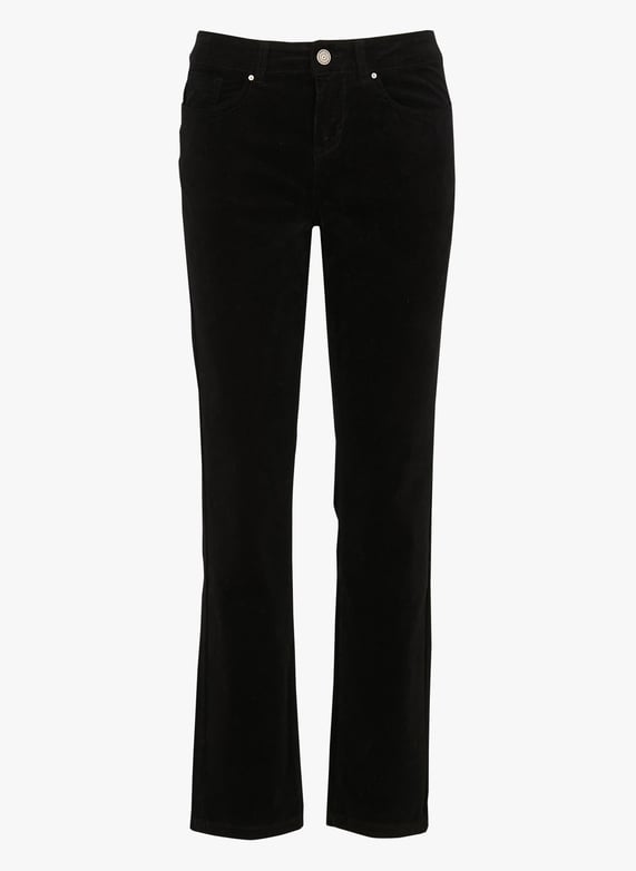 Pantalon slim velours en coton stretch | Noir by SUD EXPRESS Pantalon slim velours en coton stretch Noir