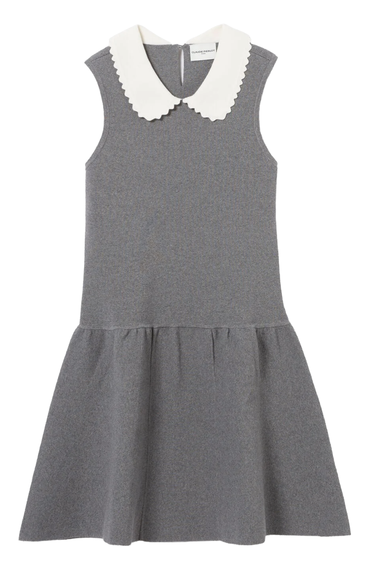 Robe midi col polo en coton mélangé CLAUDIE PIERLOT Gris