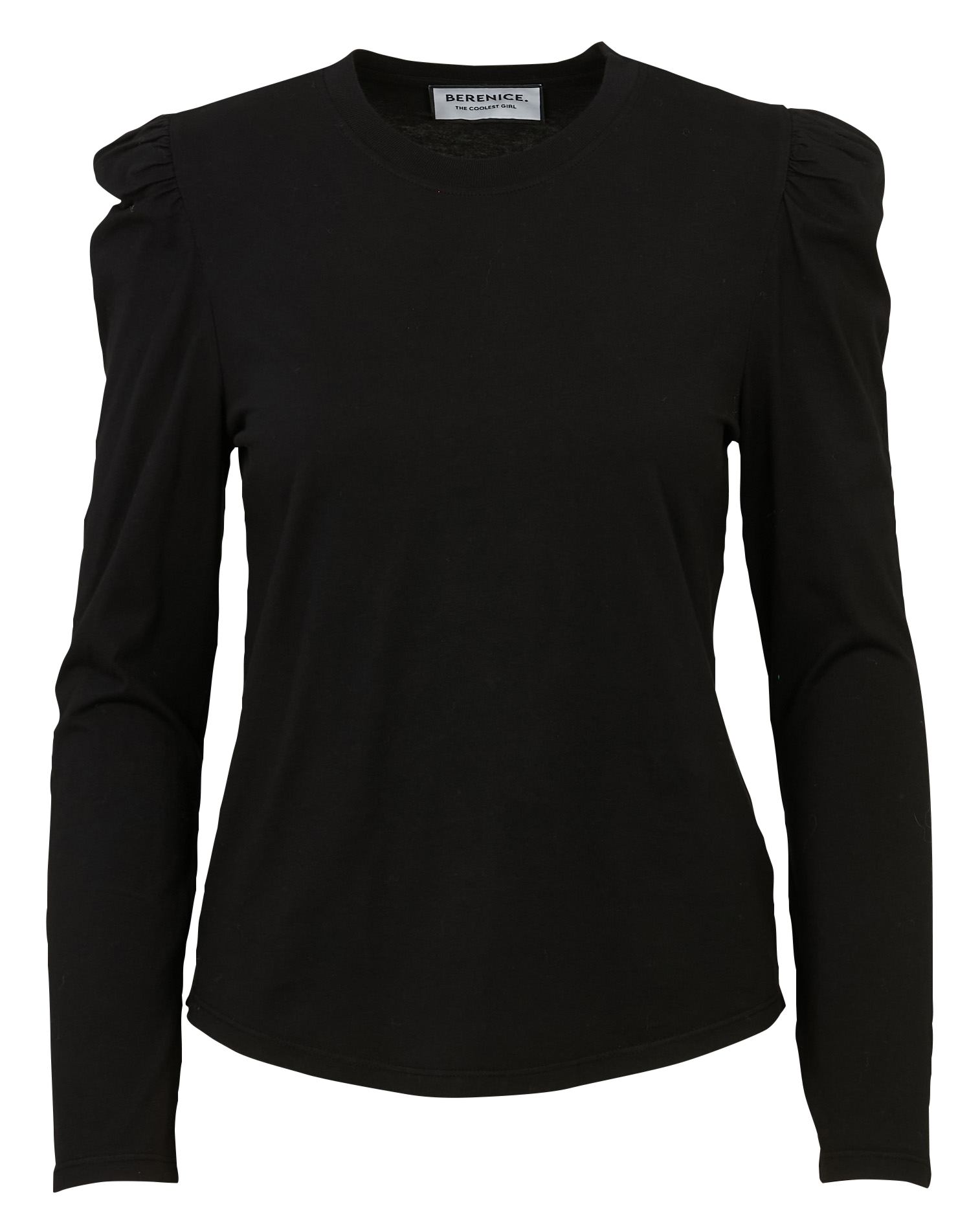 Gerade geschnittenes Rundhals-T-Shirt aus Baumwolle BERENICE Schwarz