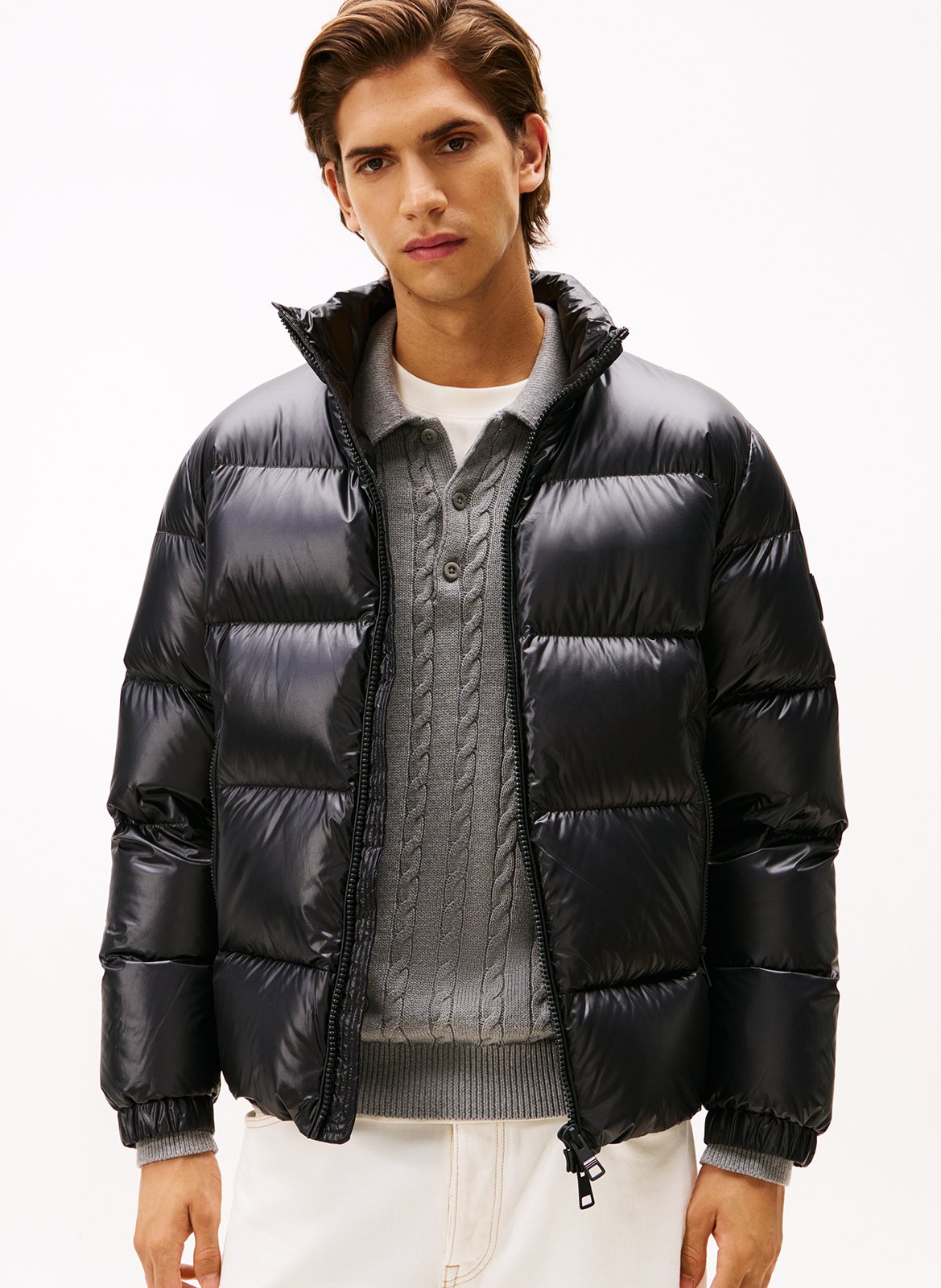 Doudoune droite en fibres recyclées TOMMY HILFIGER Noir