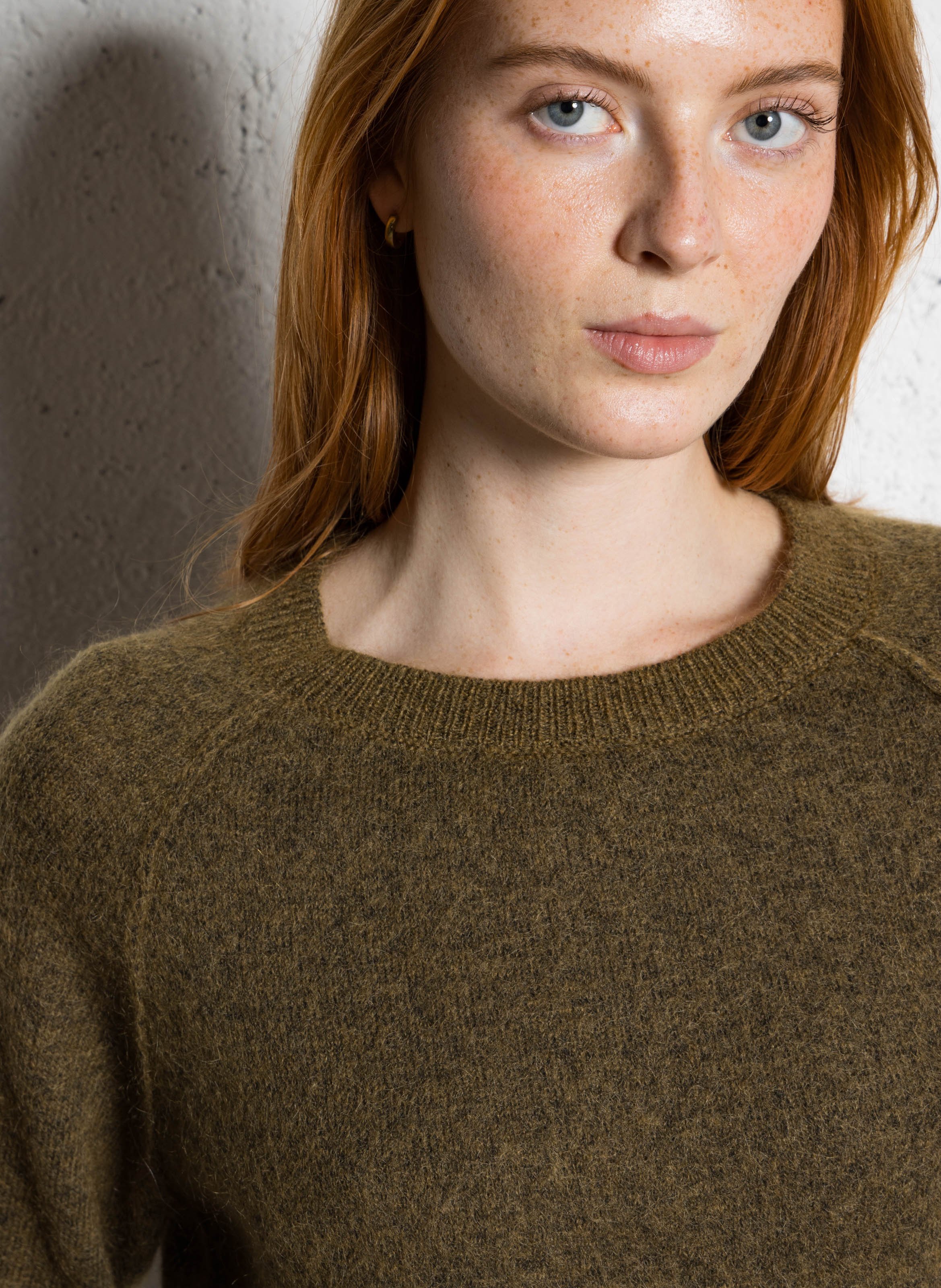 Gerade geschnittener Pullover aus Wollmix mit Rundhalsausschnitt SUD EXPRESS Grun