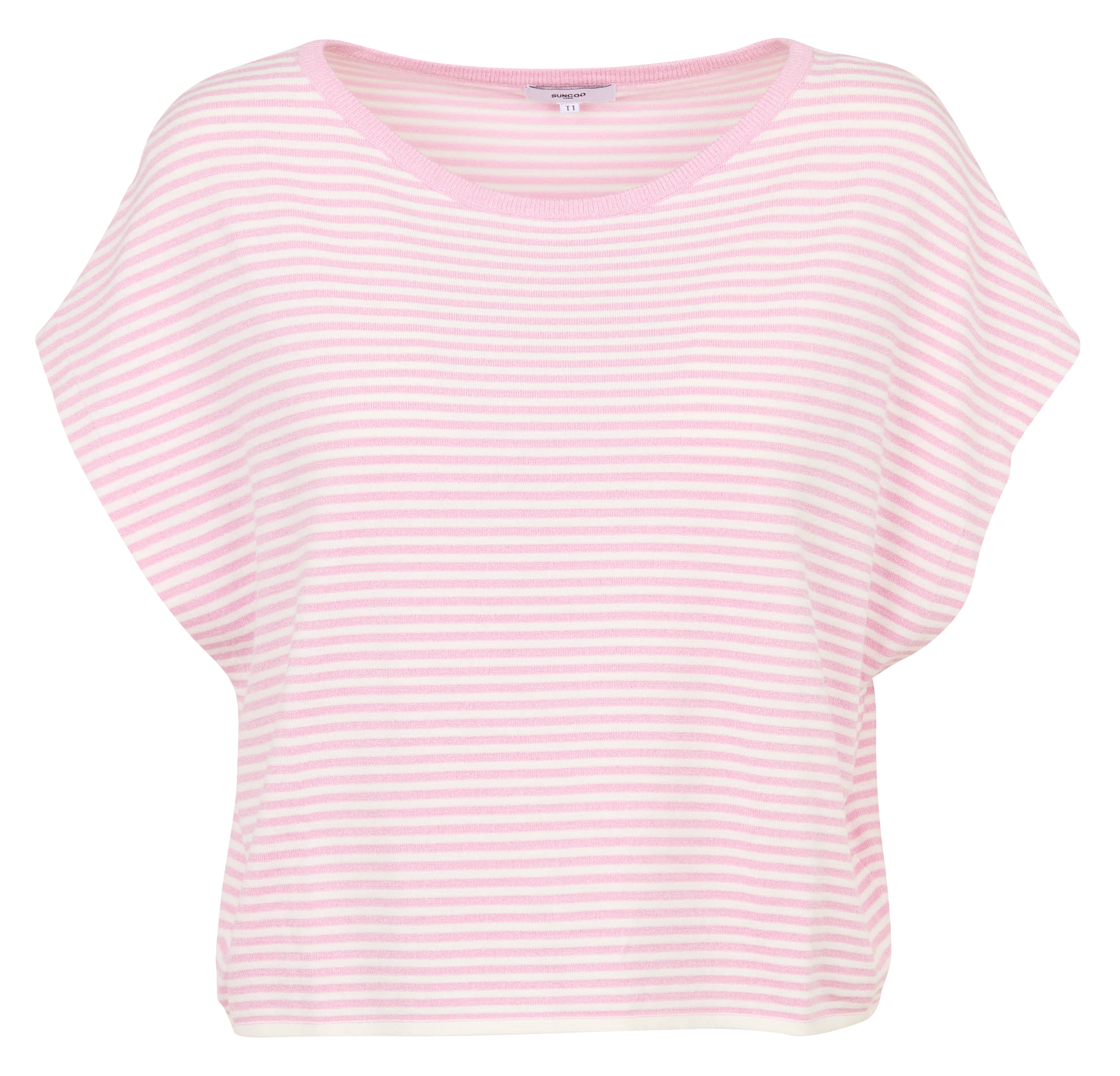 Pull ample sans manches rayé SUNCOO Rose