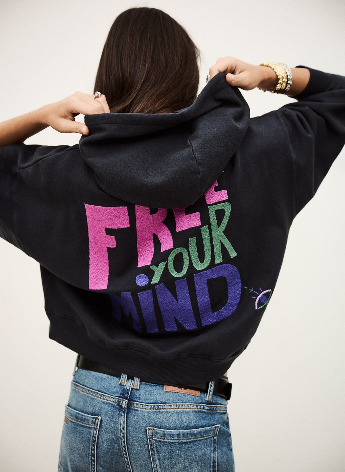 Sweat à capuche brodé BA&SH Noir