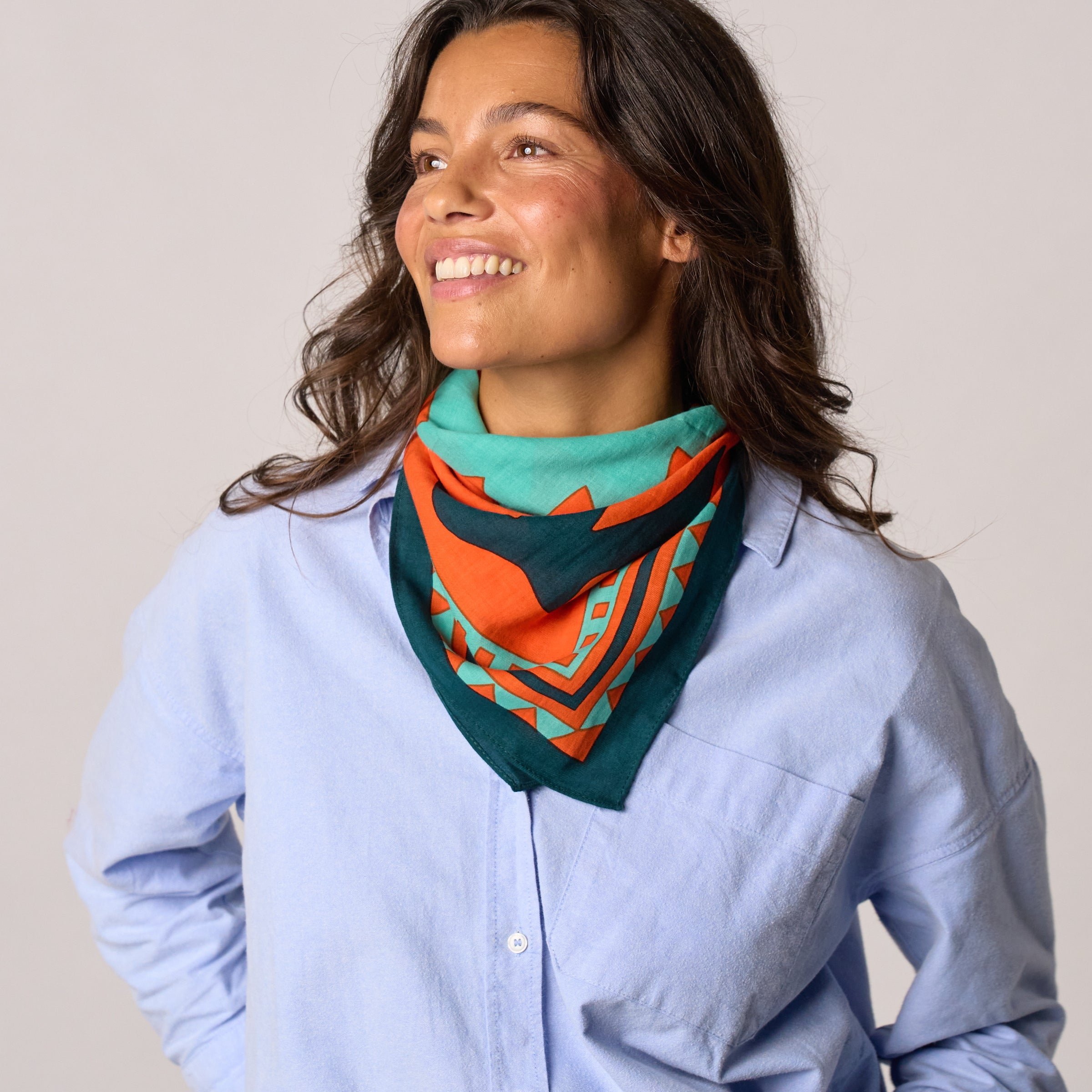 Small organic cotton scarf Paola BILLYBELT Orange