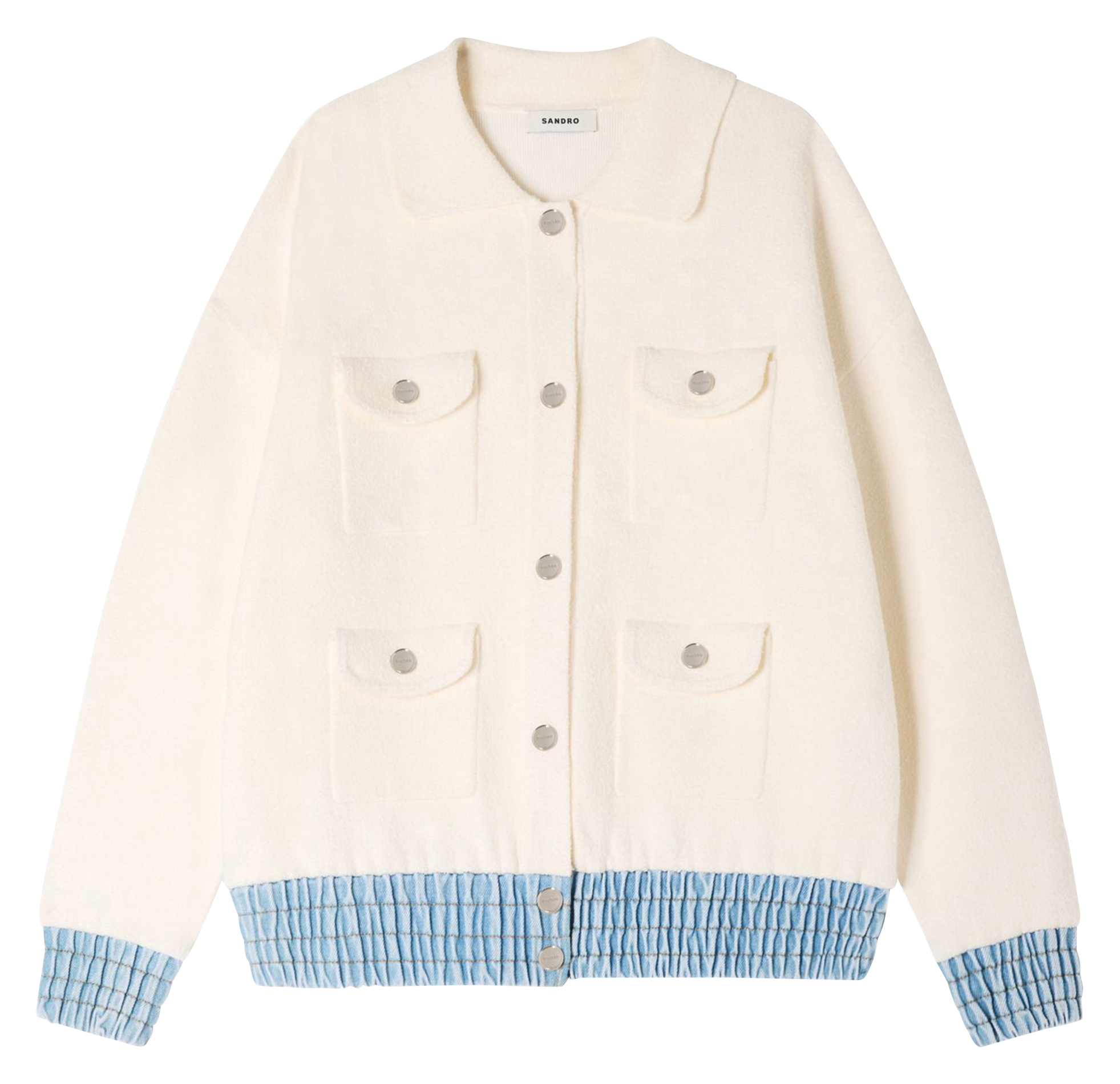 Cardigan with classic collar SANDRO White