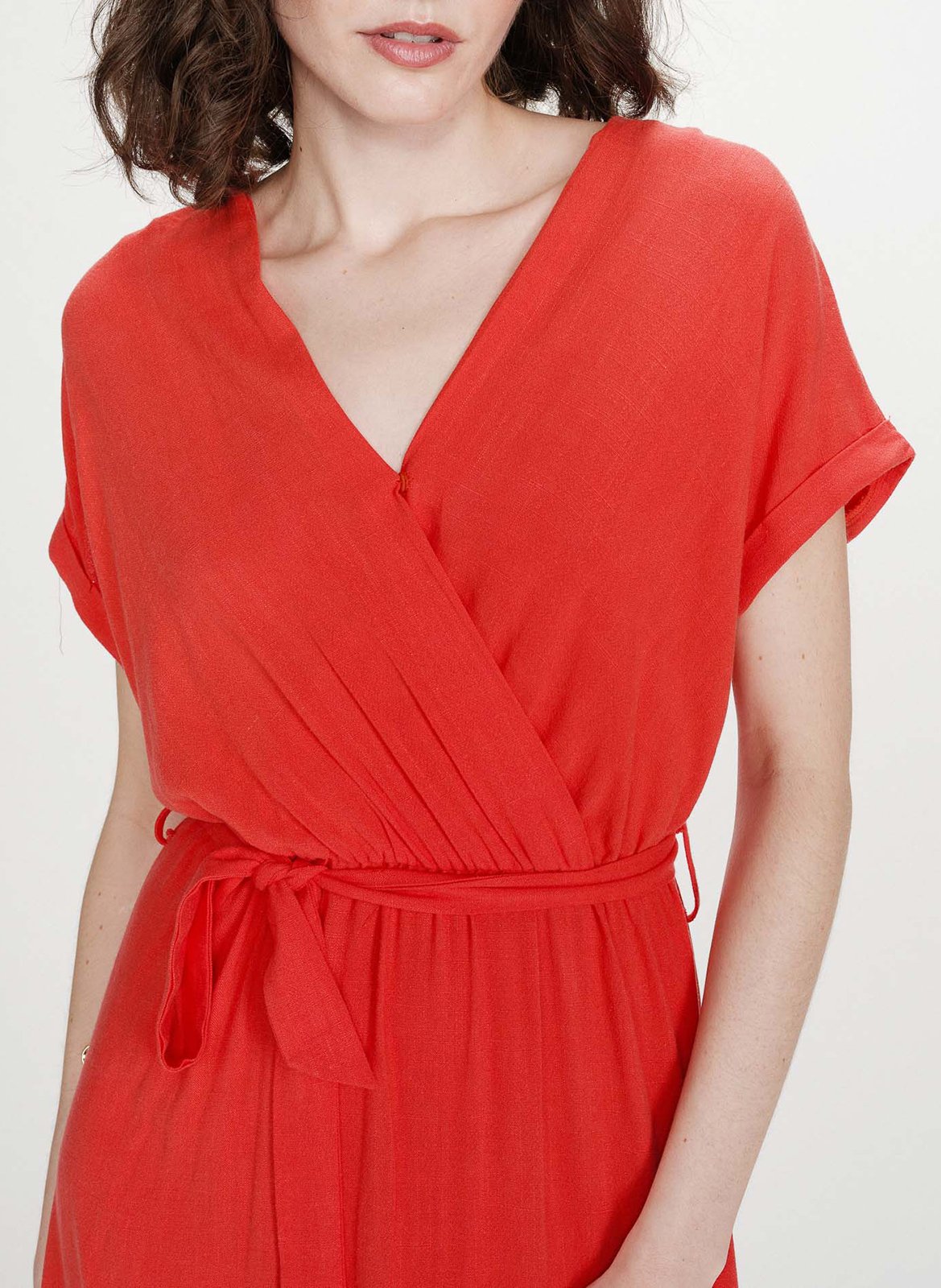 Robe longue col V GRACE ET MILA Rouge