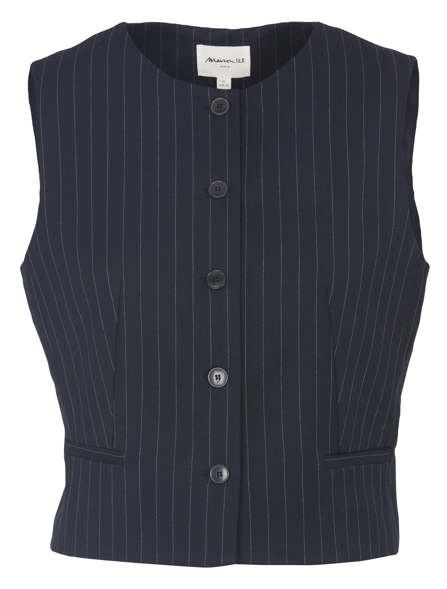 Round neck striped jacket MAISON 123 Blue