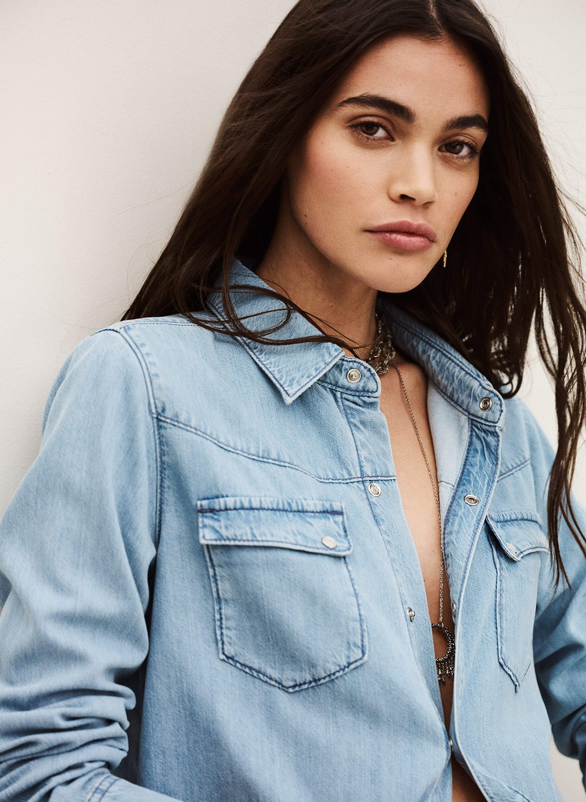 Chemise droite col classique BA&SH Bleu