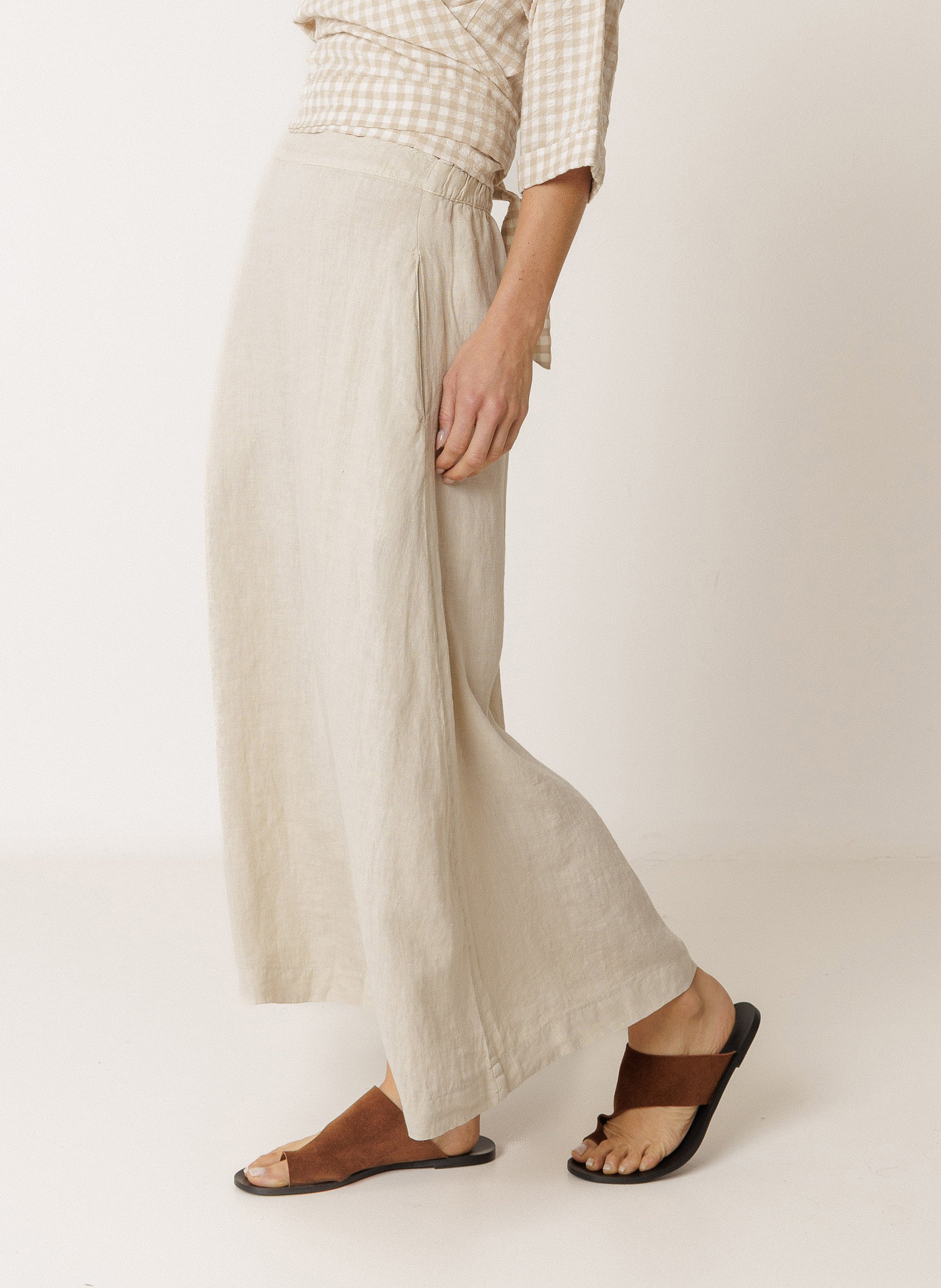 Weit geschnittener hoher Leinenrock INDI & COLD